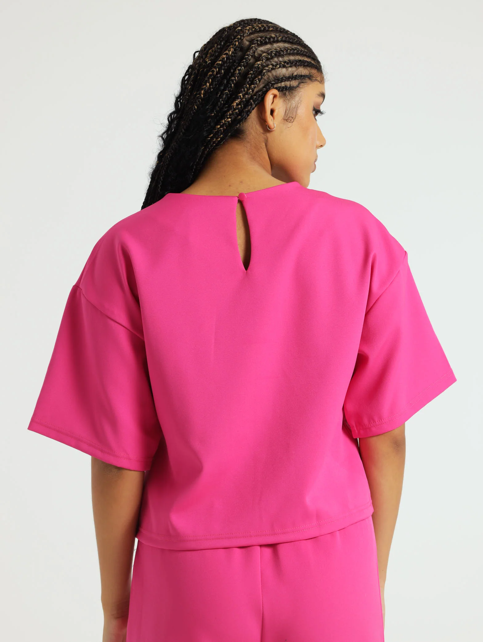 Pocket Detail Plain Barbi Top - Pink - Image 3