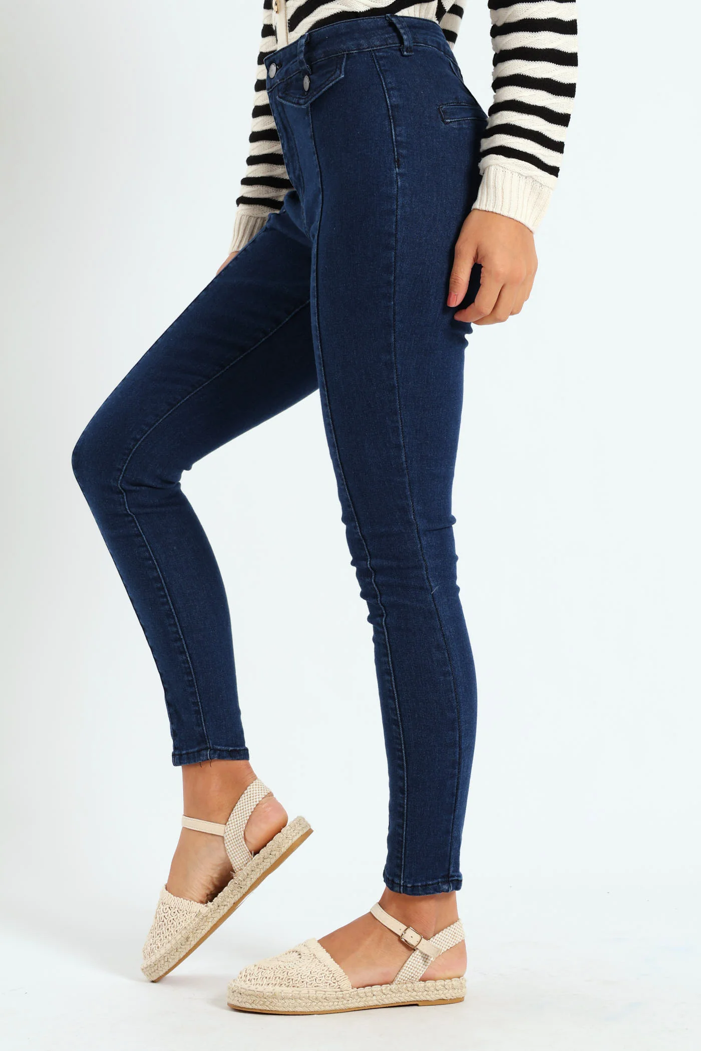 Pocket Detail Seam Front Skinny Jean - Ink - Image 2