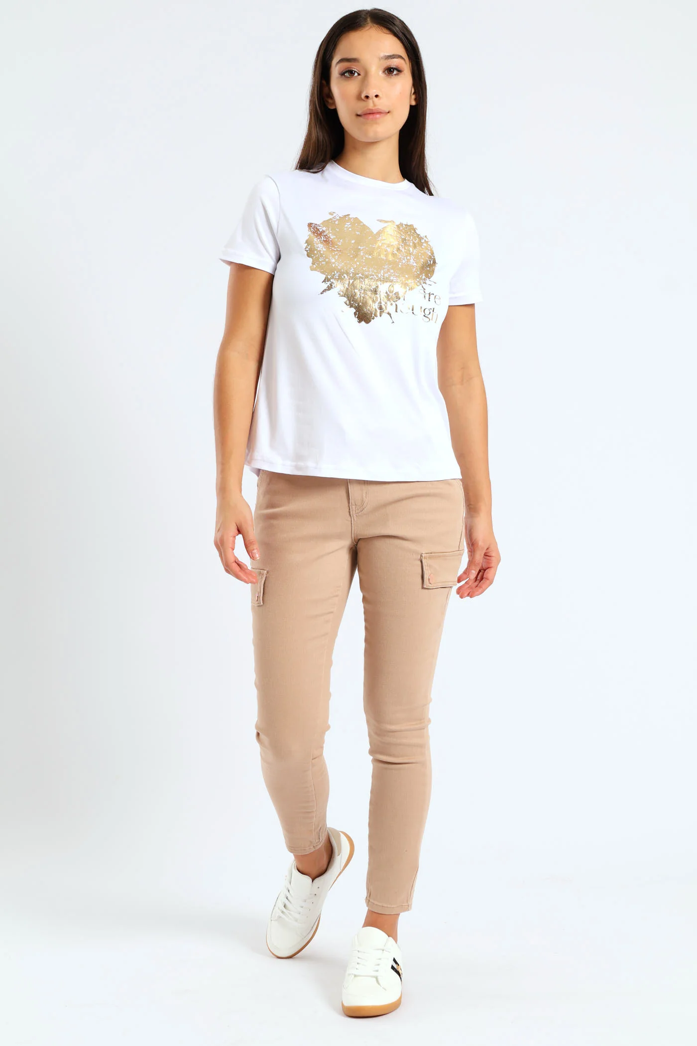 Pocket Detail Stretch Skinny Jean - Taupe - Image 3