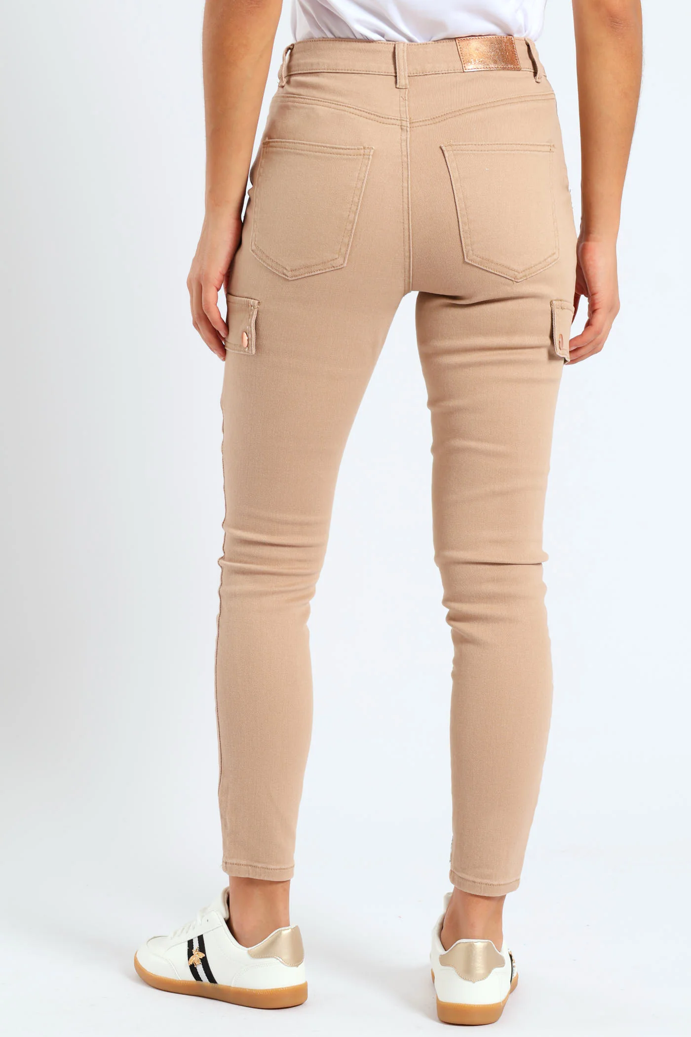 Pocket Detail Stretch Skinny Jean - Taupe - Image 5