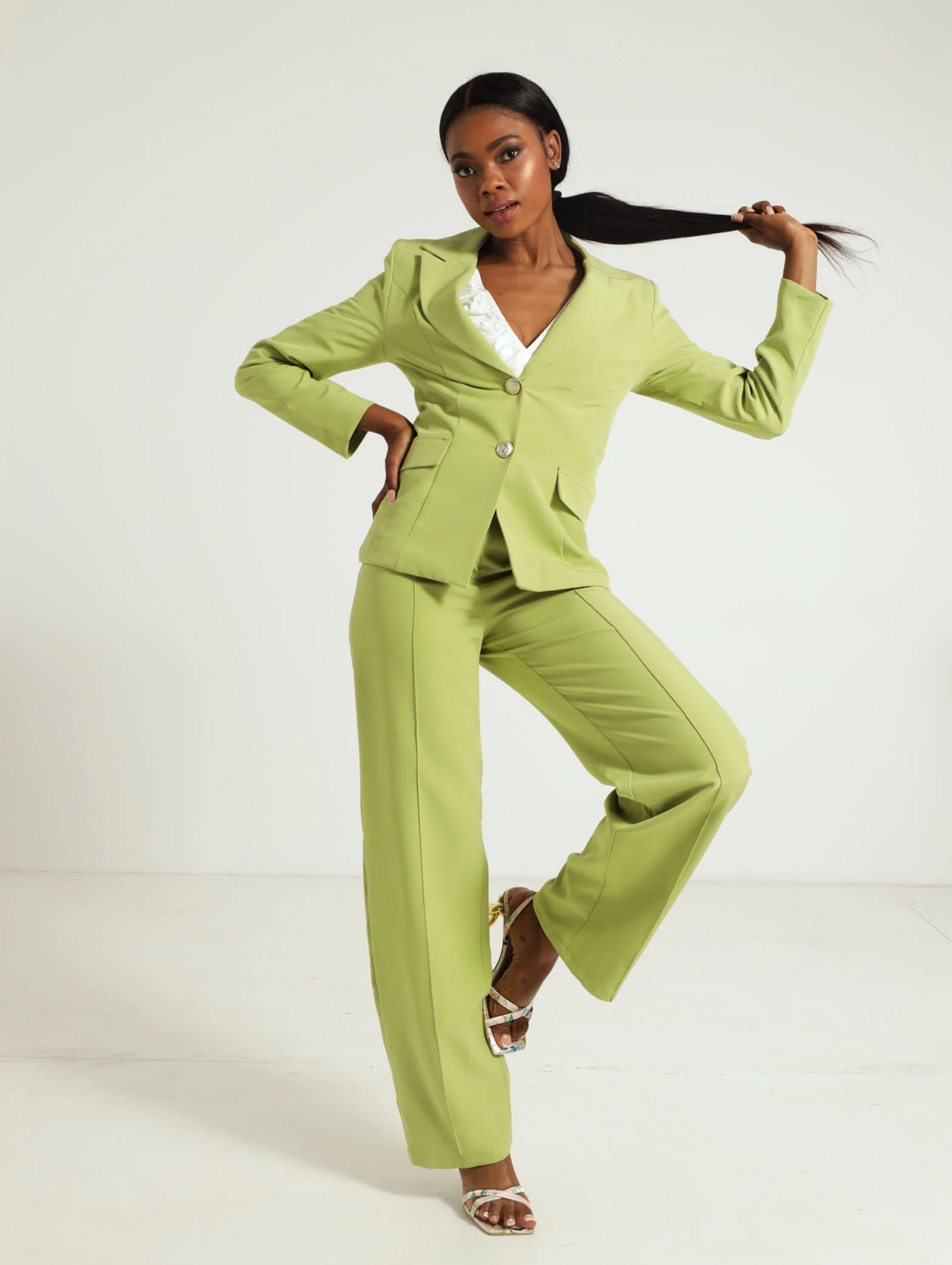 Pocket Flap Detail Wideleg Pants - Image 5