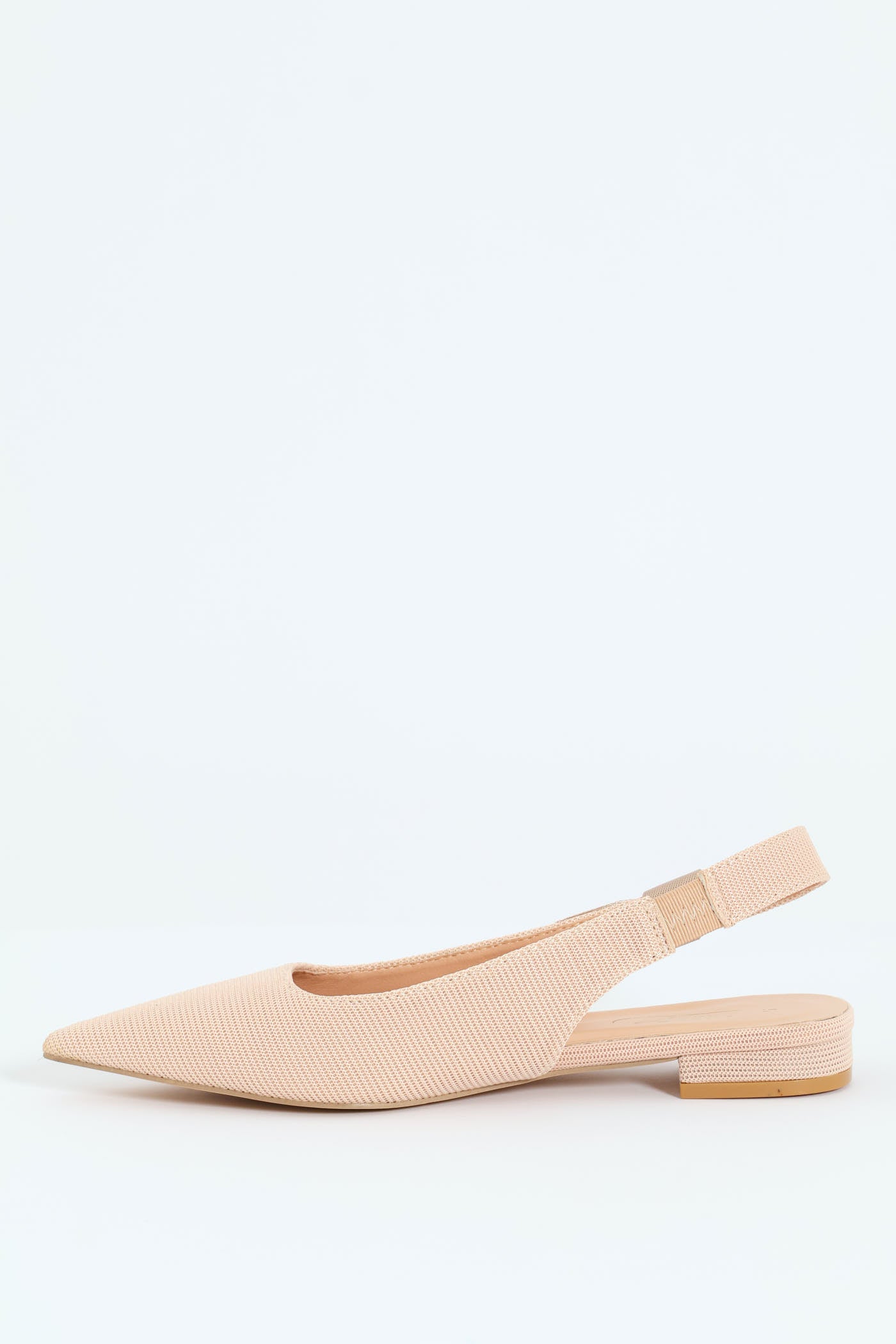 Pointy Fabric Pump With Canvas Bow Slingback - Sand - Image 5