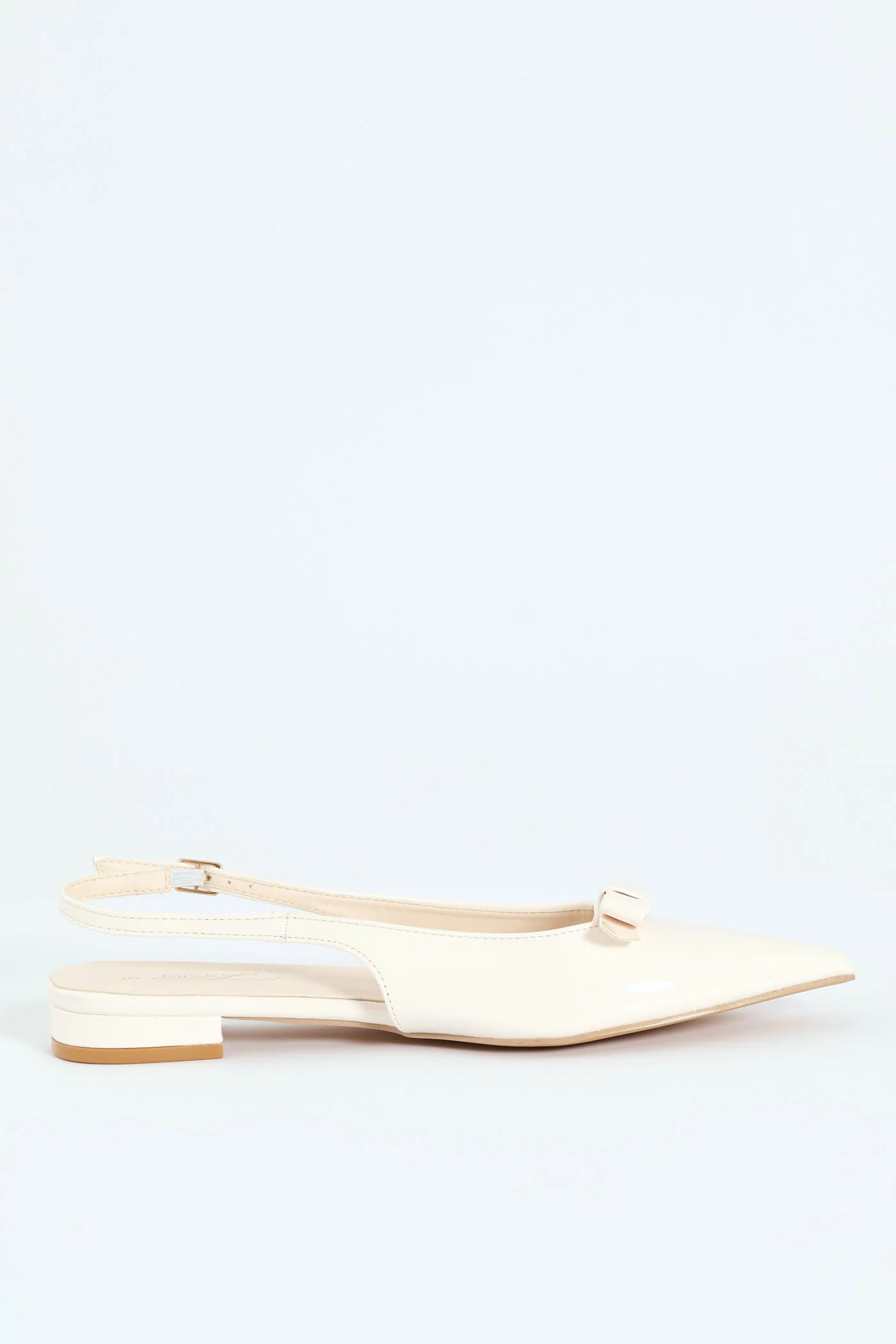 Pointy Patent Slingback Pump - Cream - Image 4