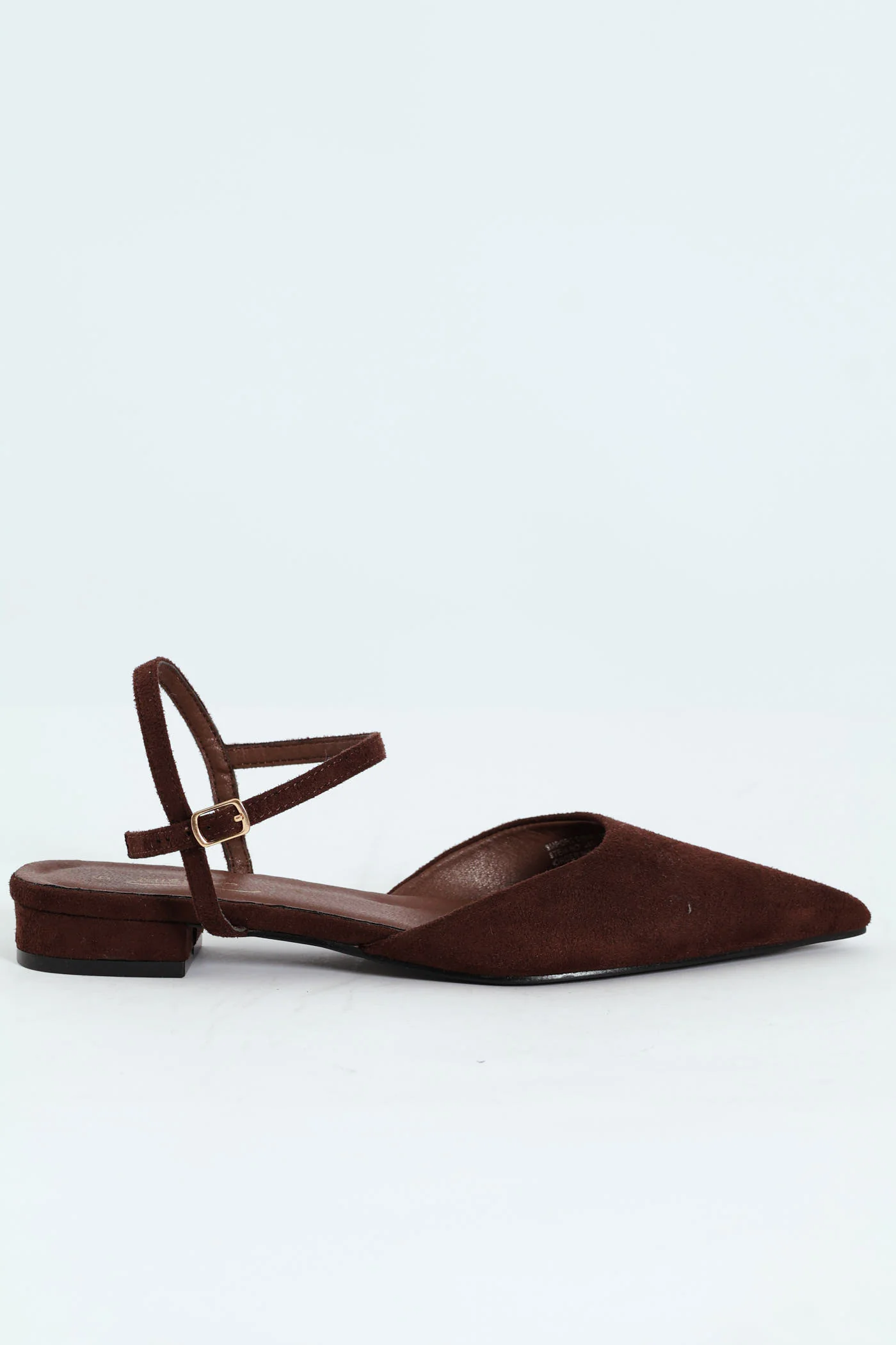 Pointy Pump With Ankle Buckle - Chocolate - Image 3