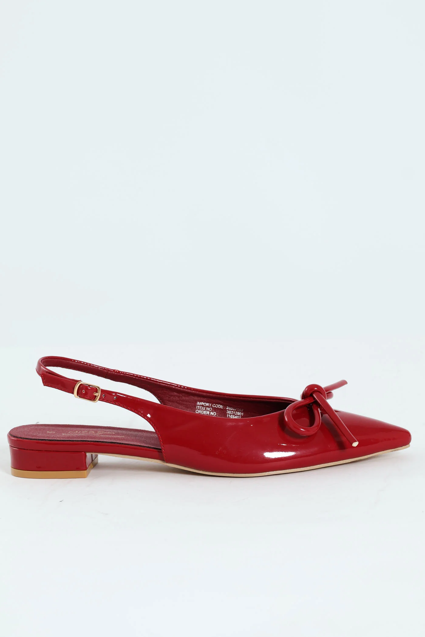 Pointy Slingback Pump With Tube Bow - Red - Image 3