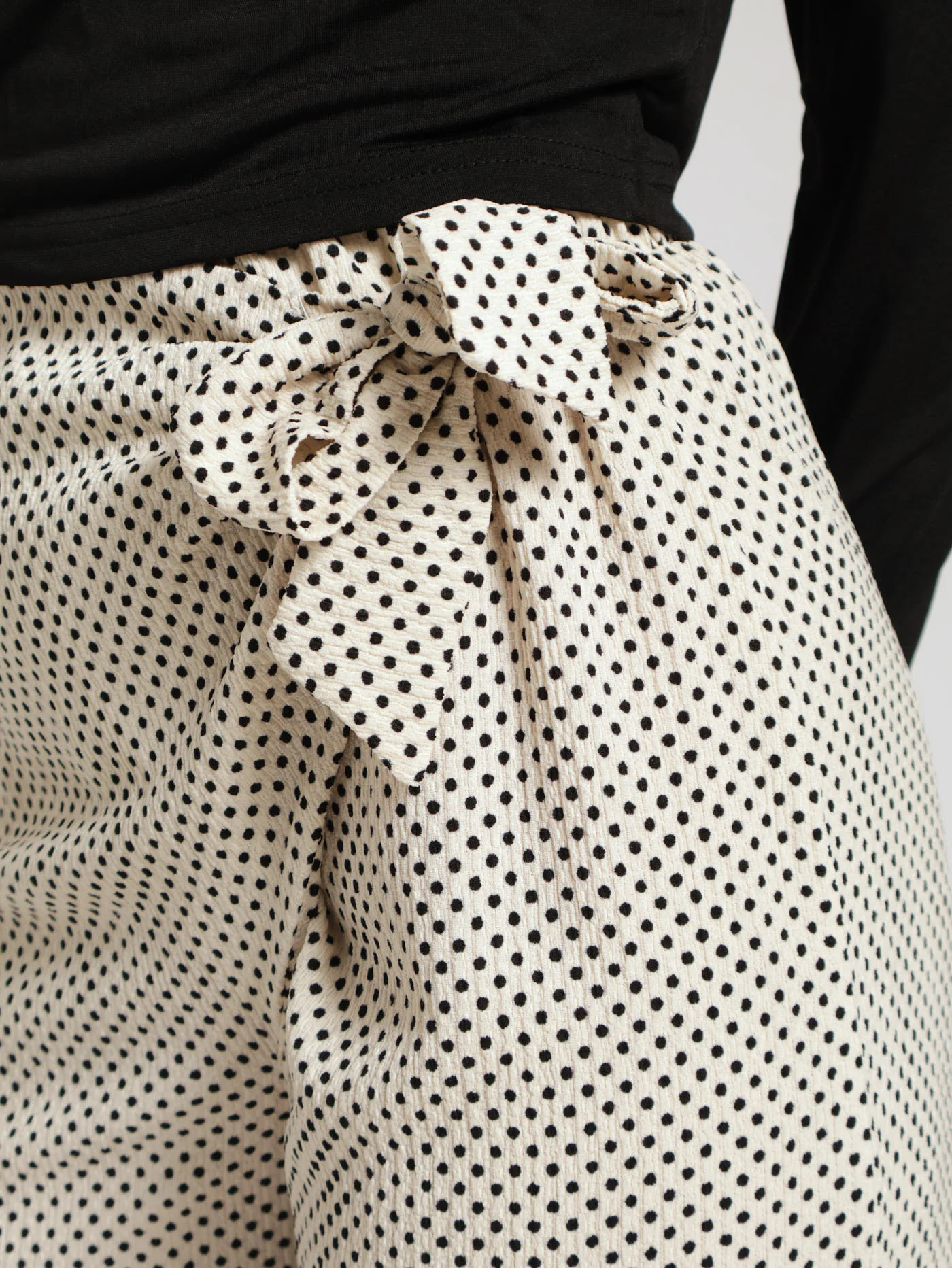 Polka Crinkle Knit Pants - Cream - Image 4