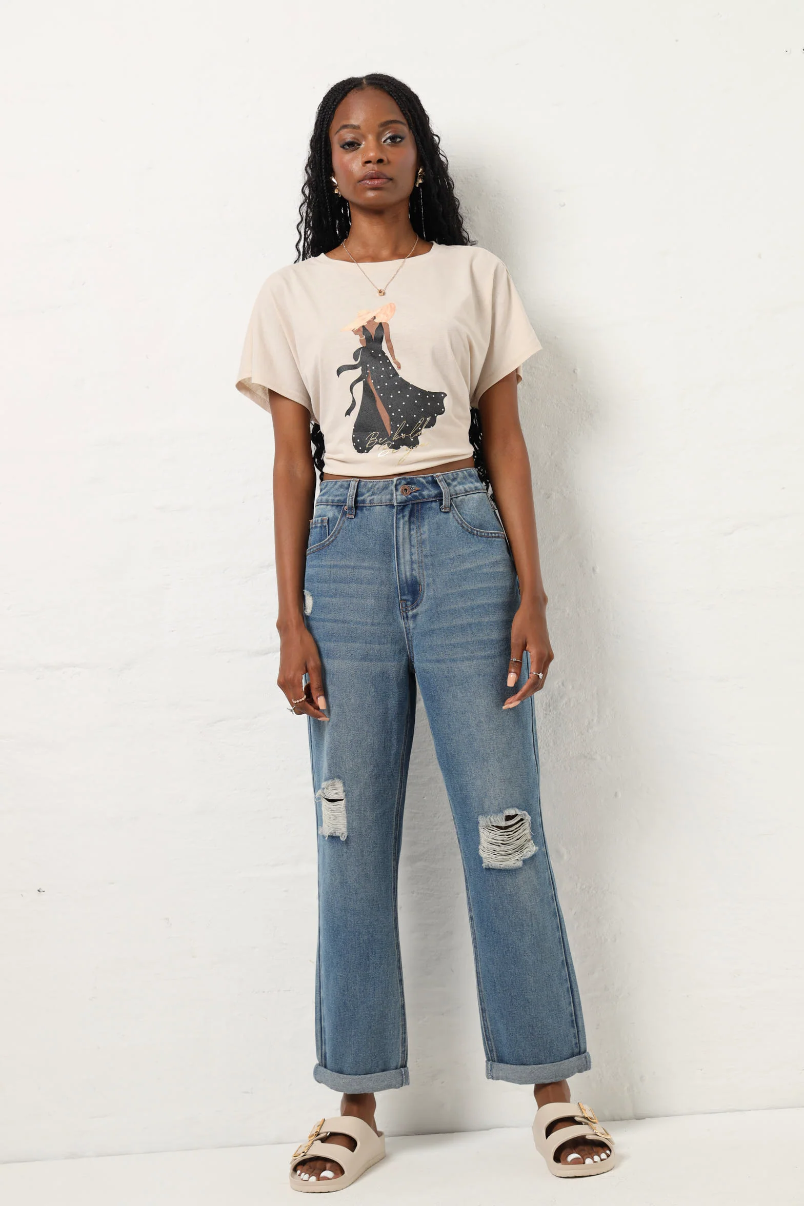 Polka Icon Tee - Beige