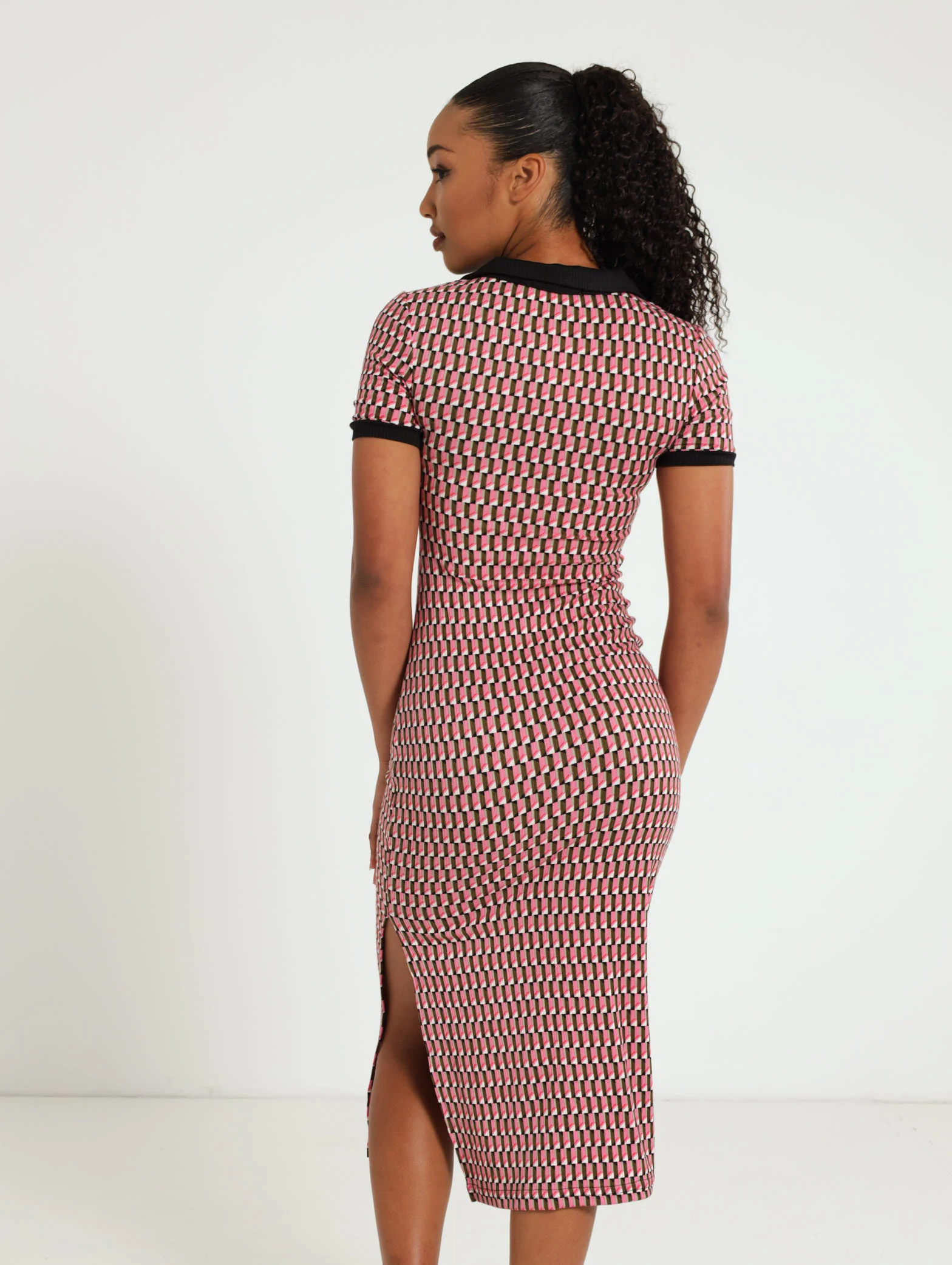 Polo Contrast Tube Midi Dress - Image 3