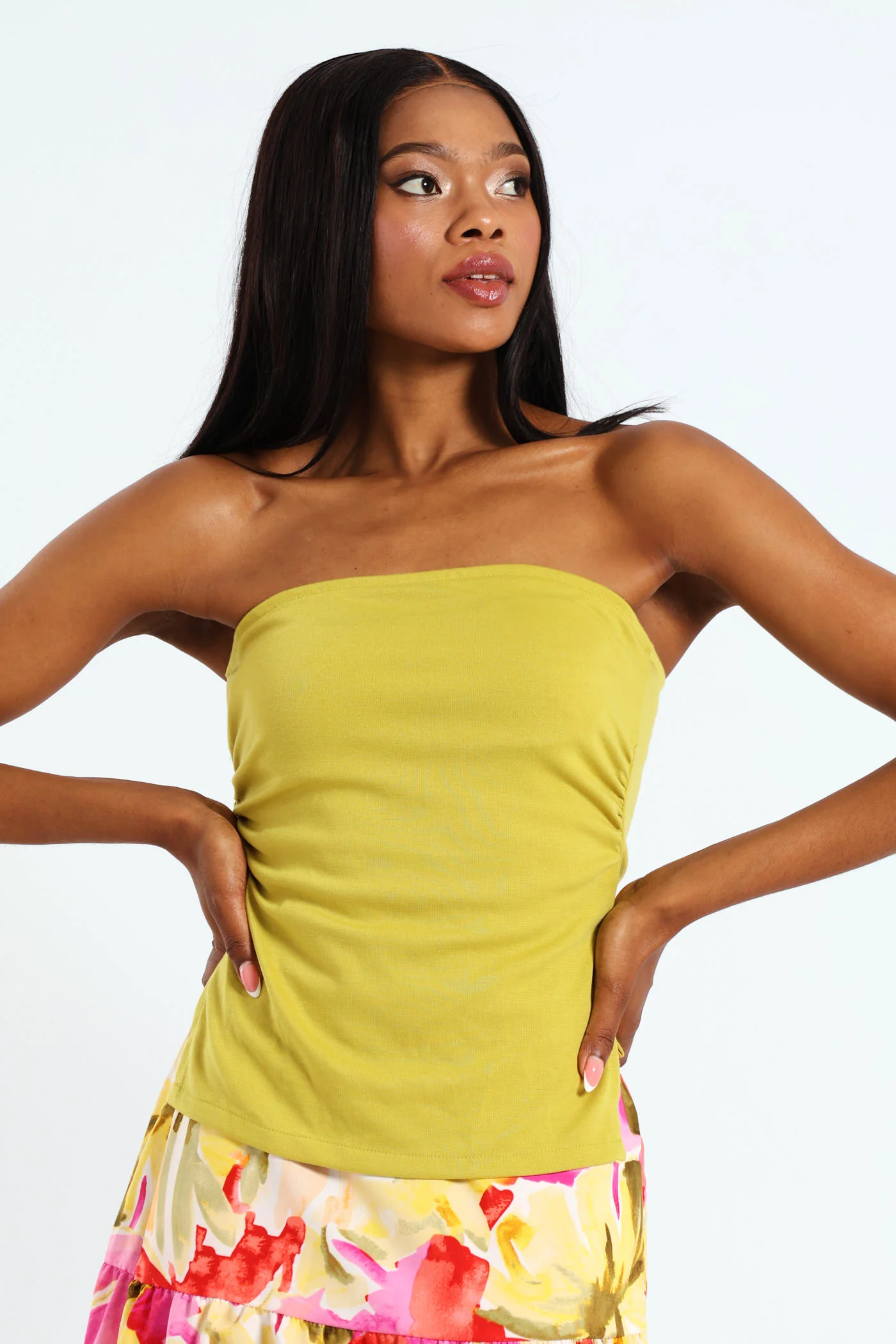Ponte Boobtube Top - Chartreuse