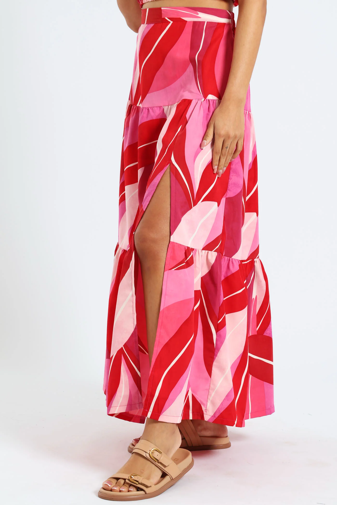 Poplin Printed Midi Skirt - Multi - Image 3
