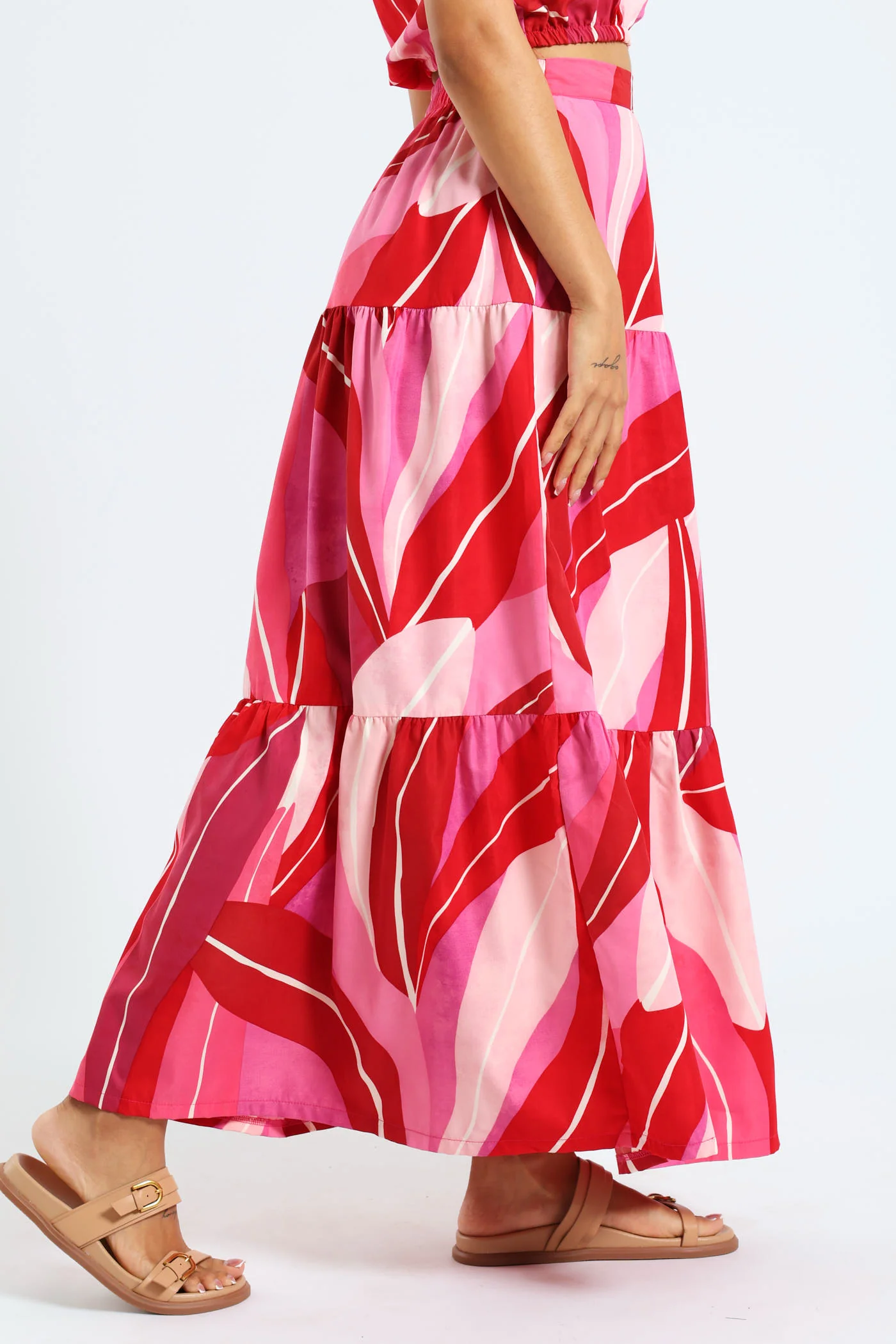 Poplin Printed Midi Skirt - Multi - Image 4
