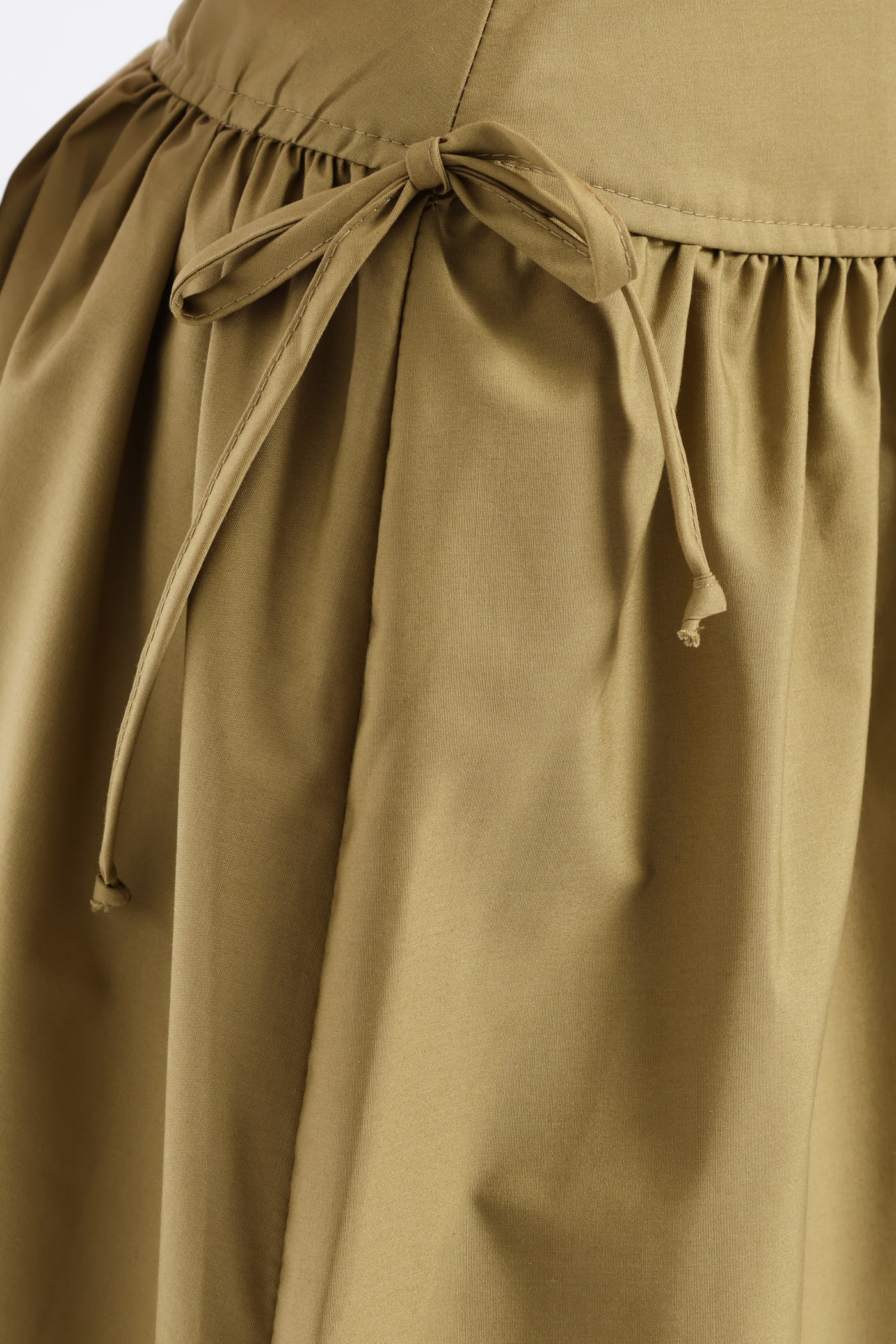 Poplin Side Tie A Line Midaxi Skirt - Fatigue - Image 3