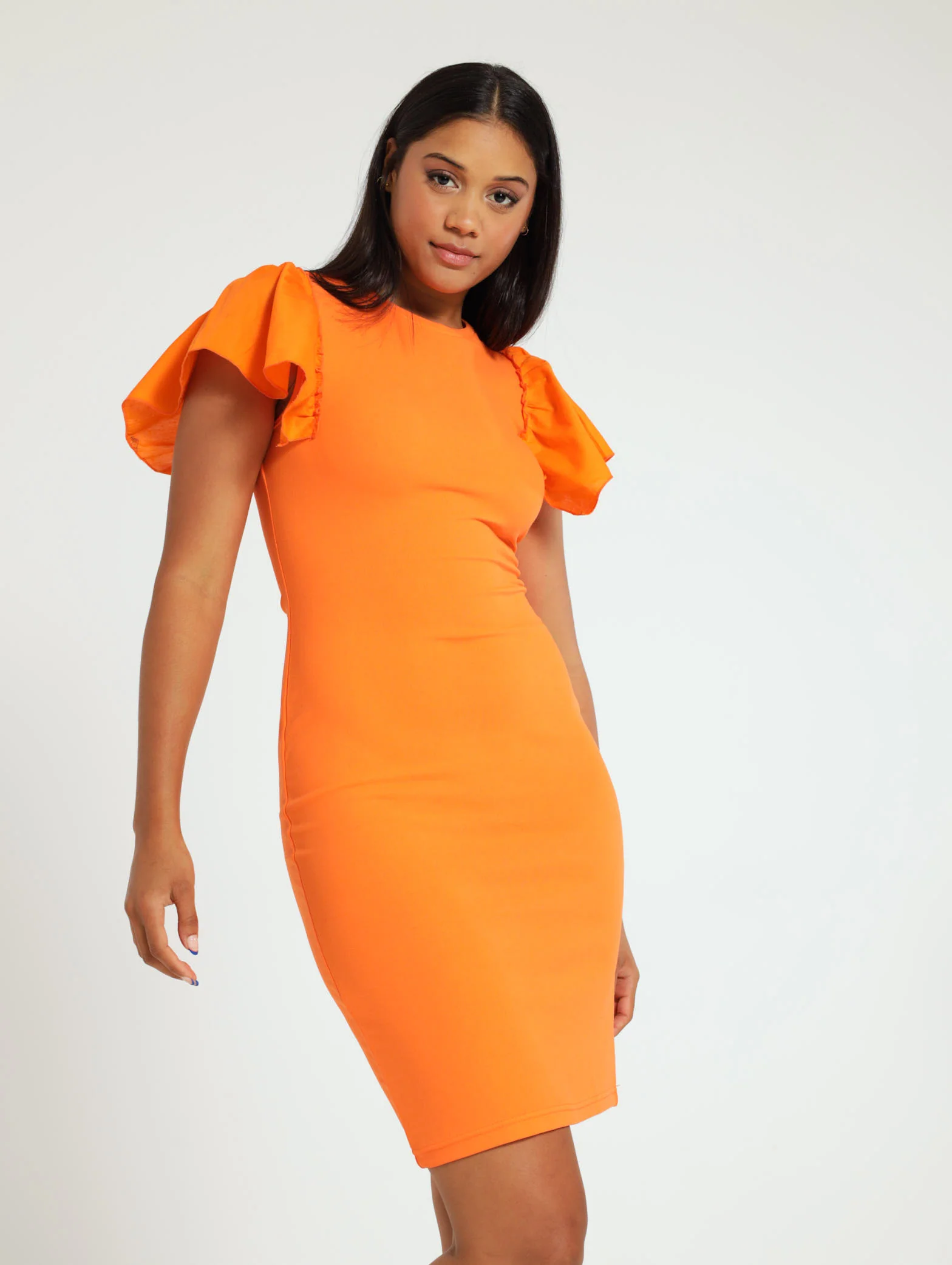 Poplin Sleeve Bodycon Dress - Image 3