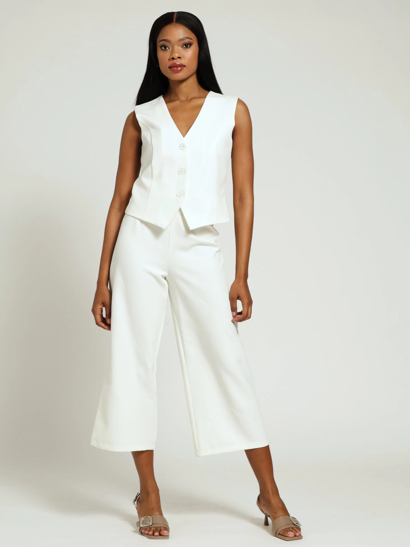 Princess Panel Waistcoat - Cream - Image 4