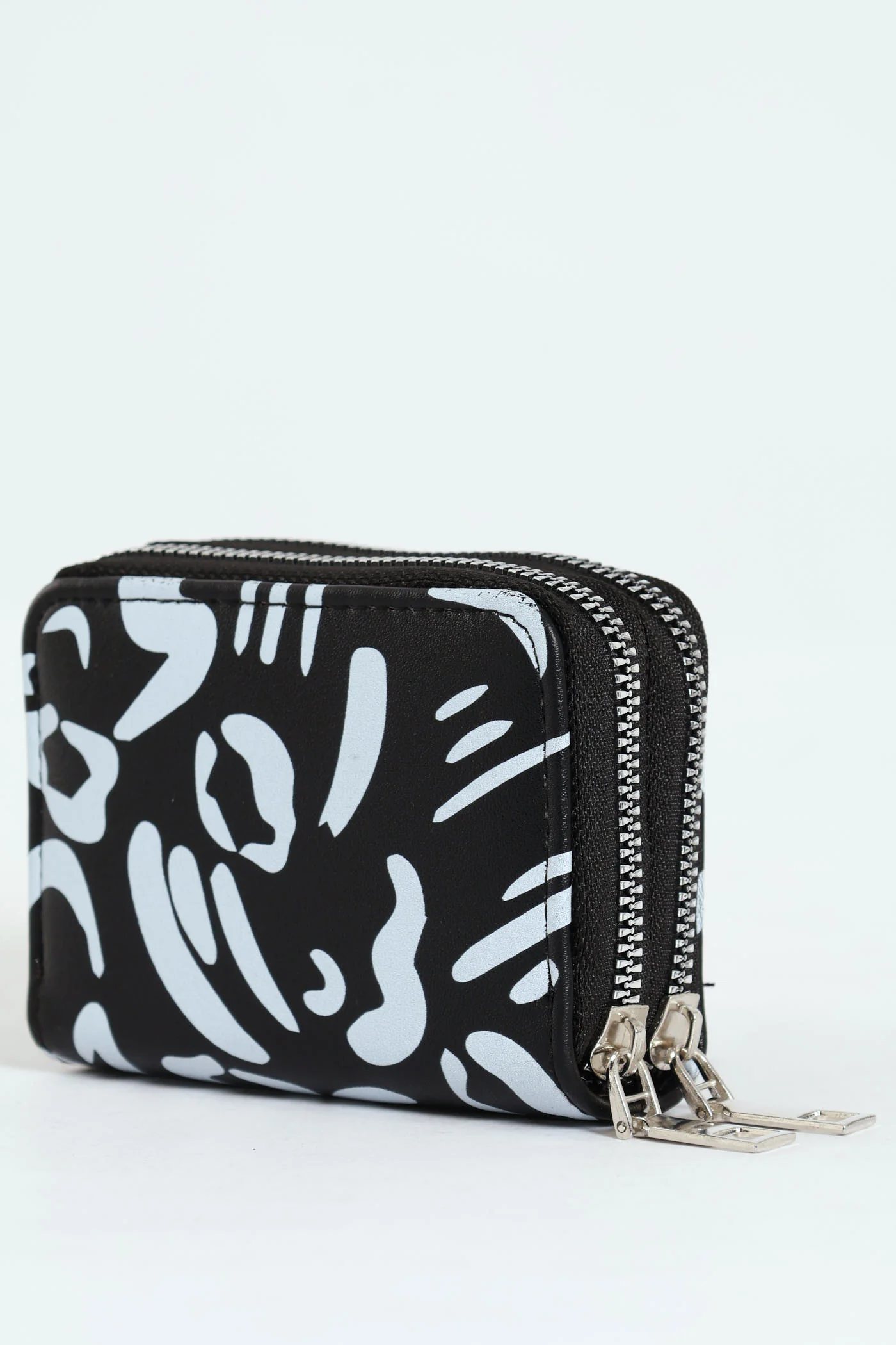 Print Double Zip Wallet - Black - Image 3
