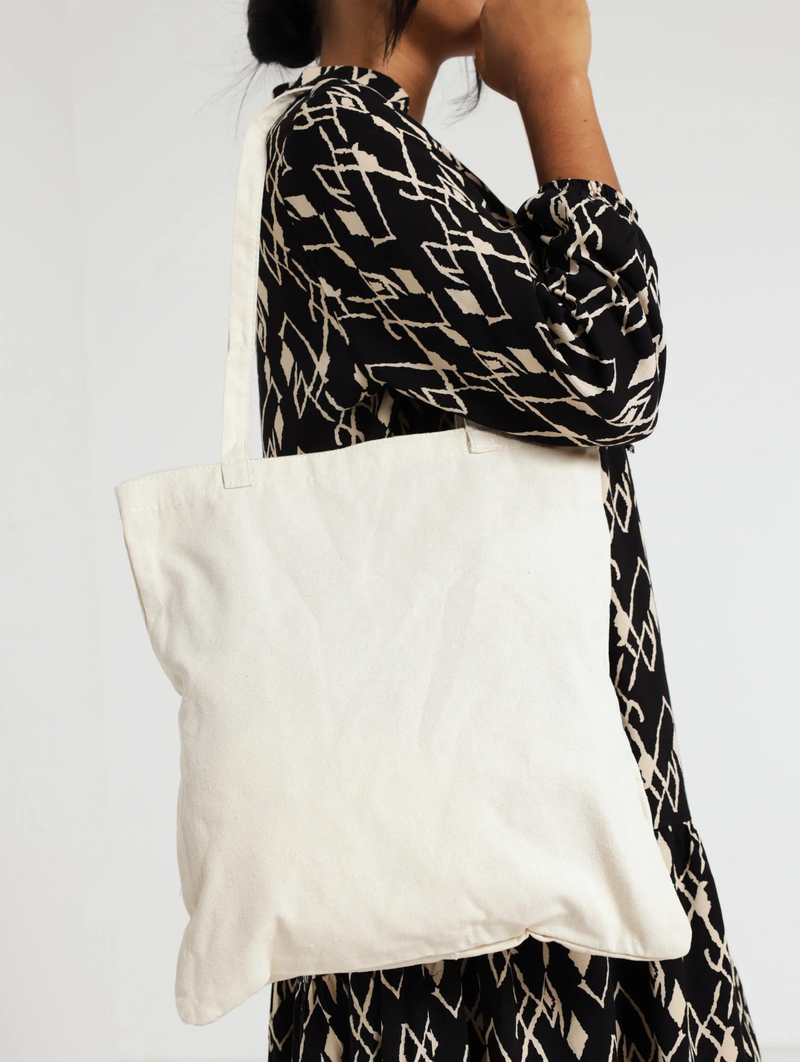 Printed Canvas Shopper Bag - Image 2