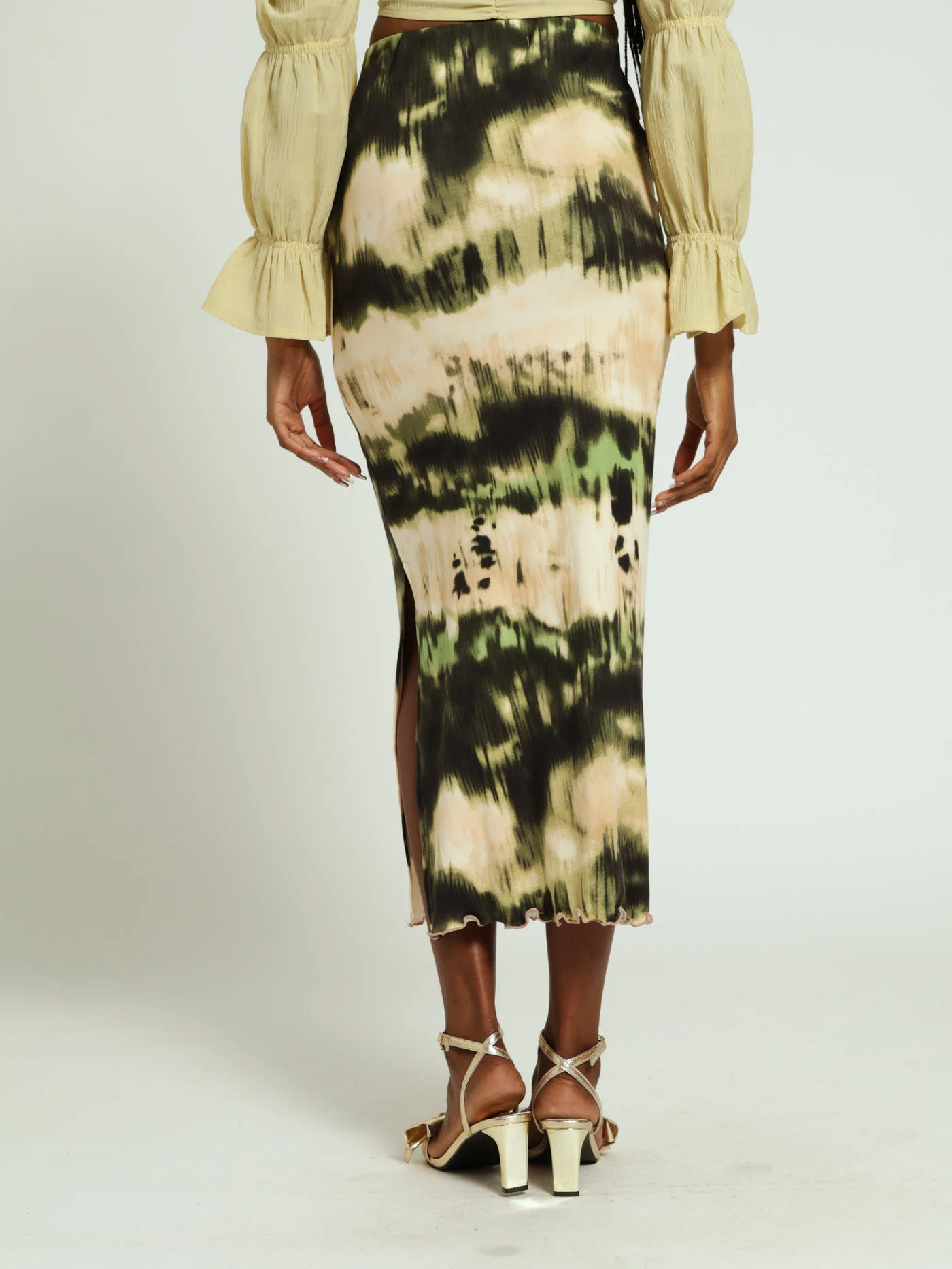 Printed Ditsy Midaxi Skirt - Image 3