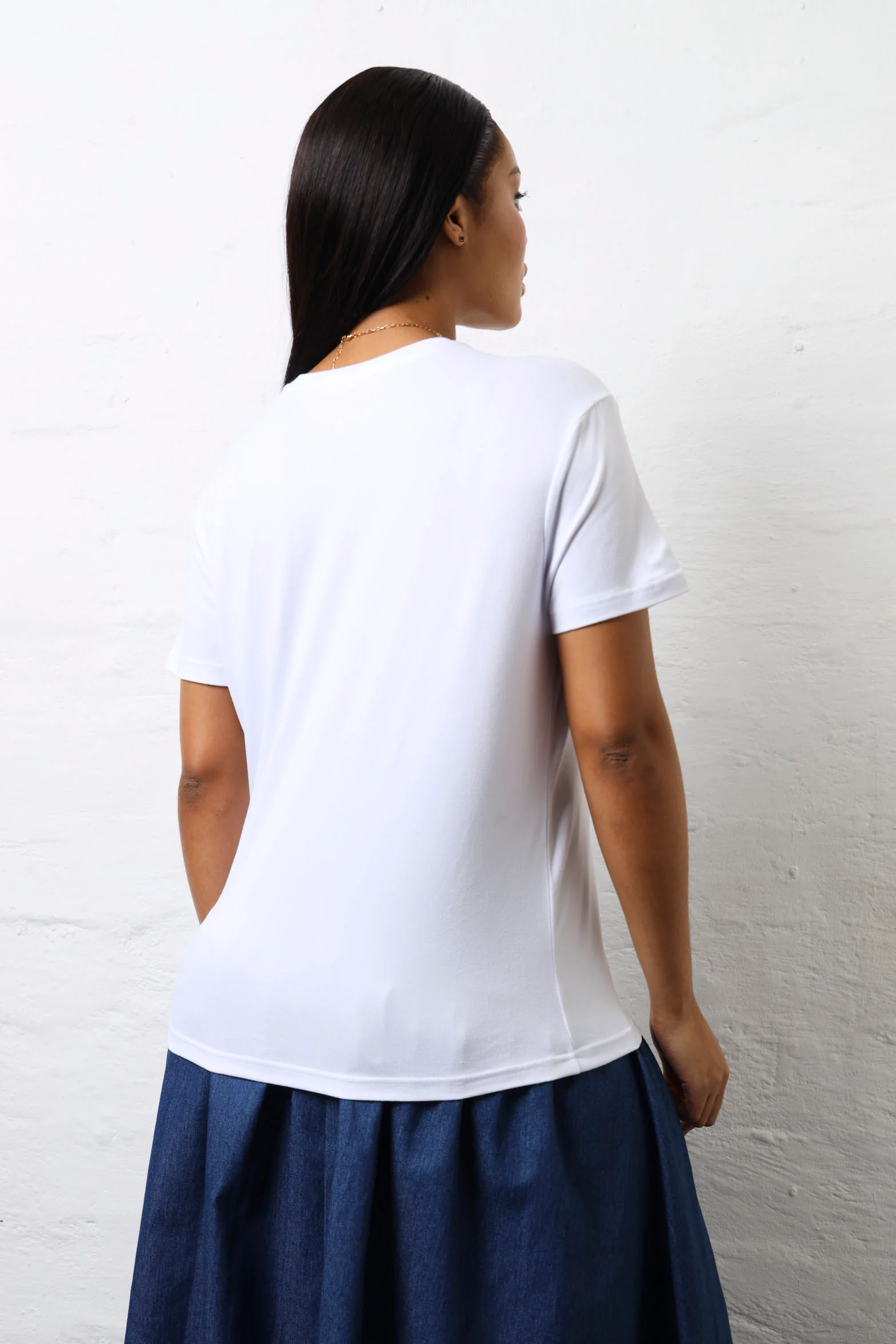 Printed Jacket Girl Screen Tee - White - Image 3