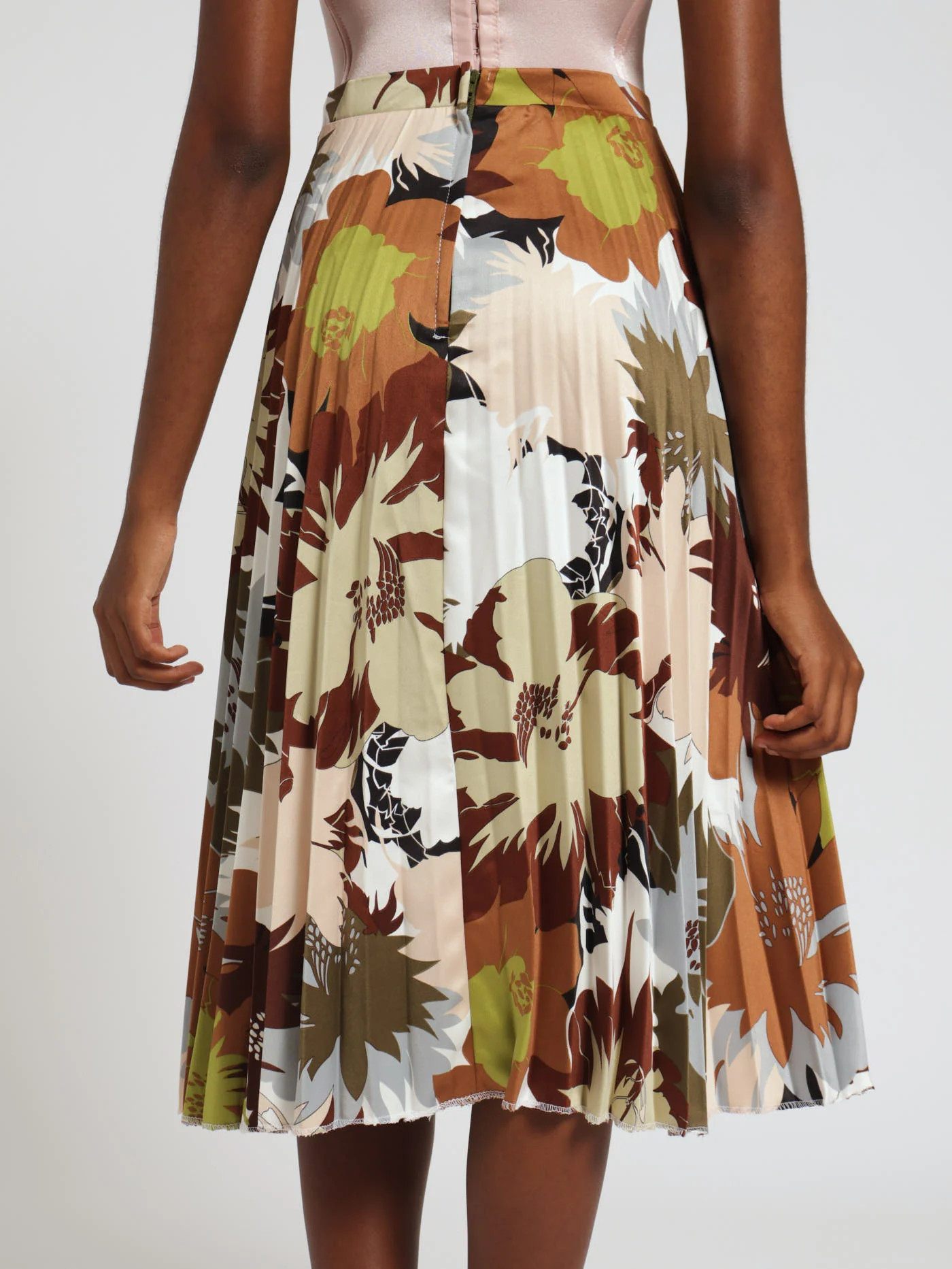 Printed Pleated Skirt - Floral - Image 4