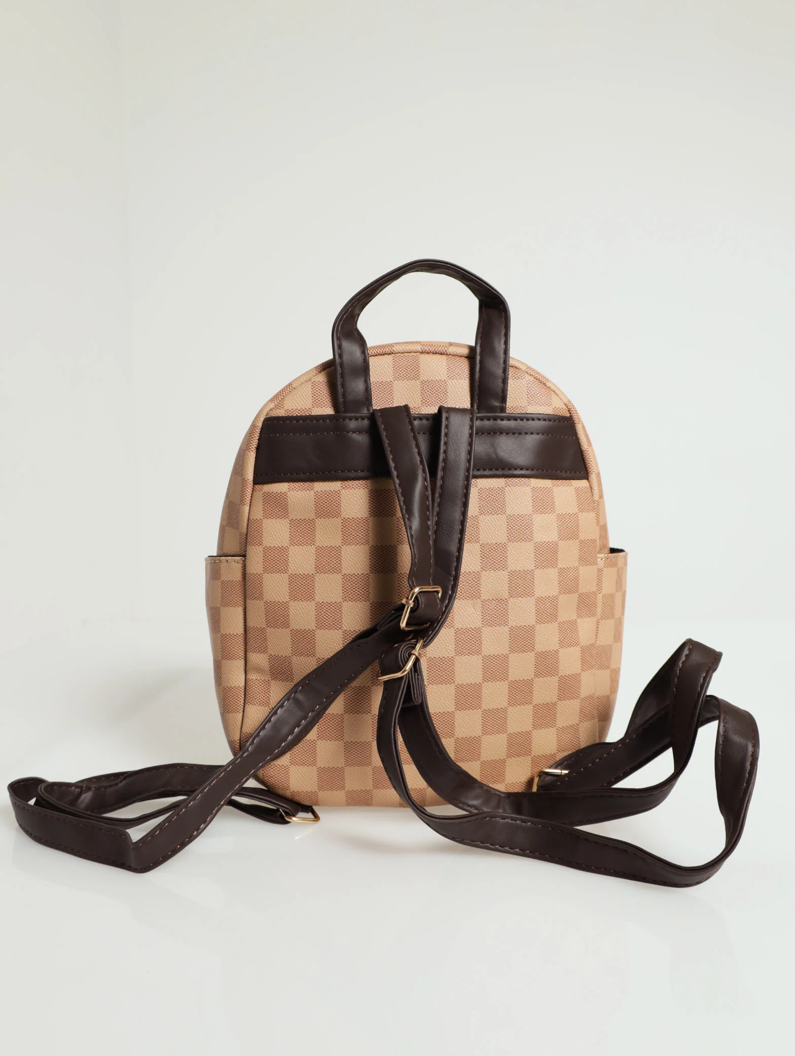 Printed Pu Front Pocket Backpack - Image 3
