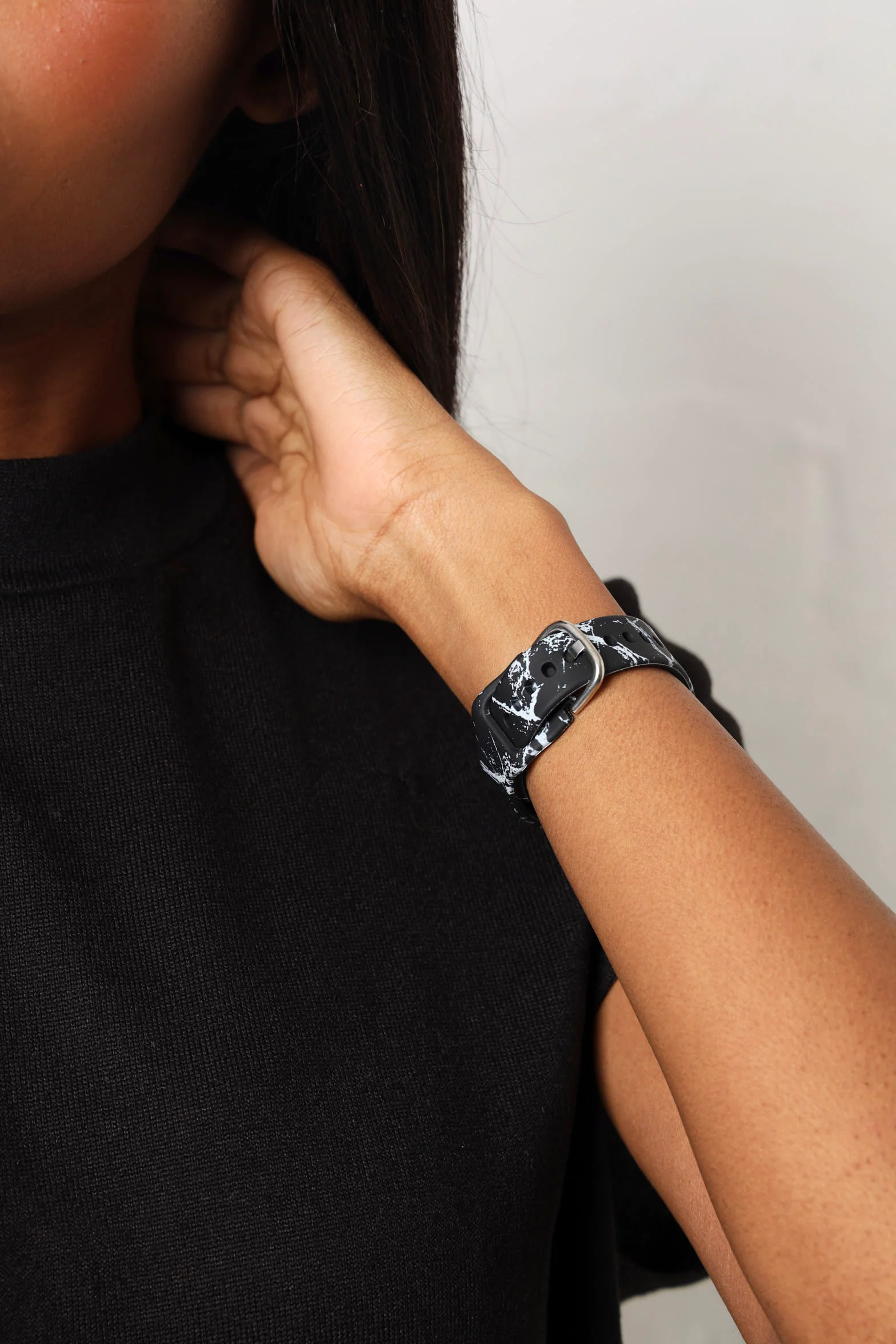 Printed Strap Digital Watch - Black - Image 3
