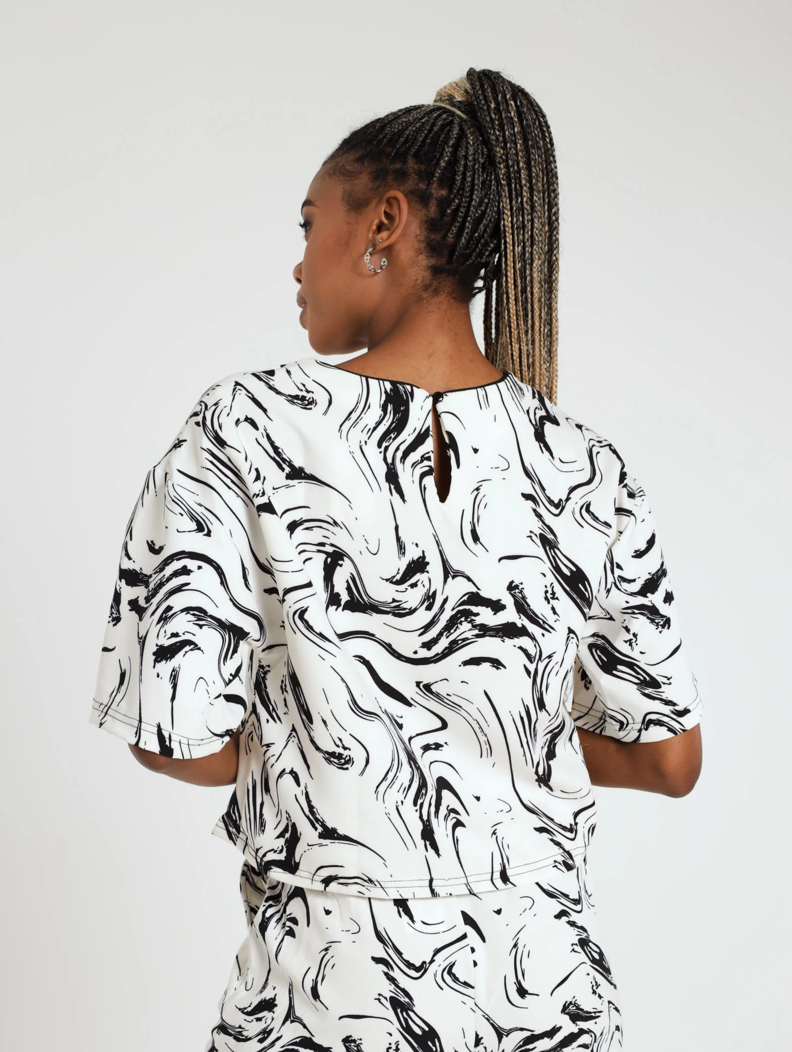 Printed Swirl Boxy Tee - Image 4