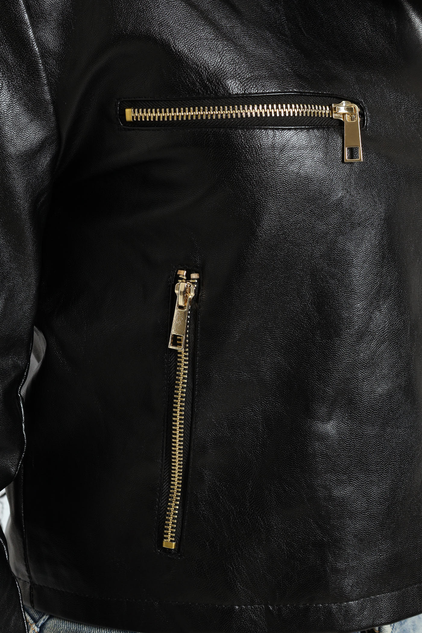 PU Biker Jacket - Black - Image 4
