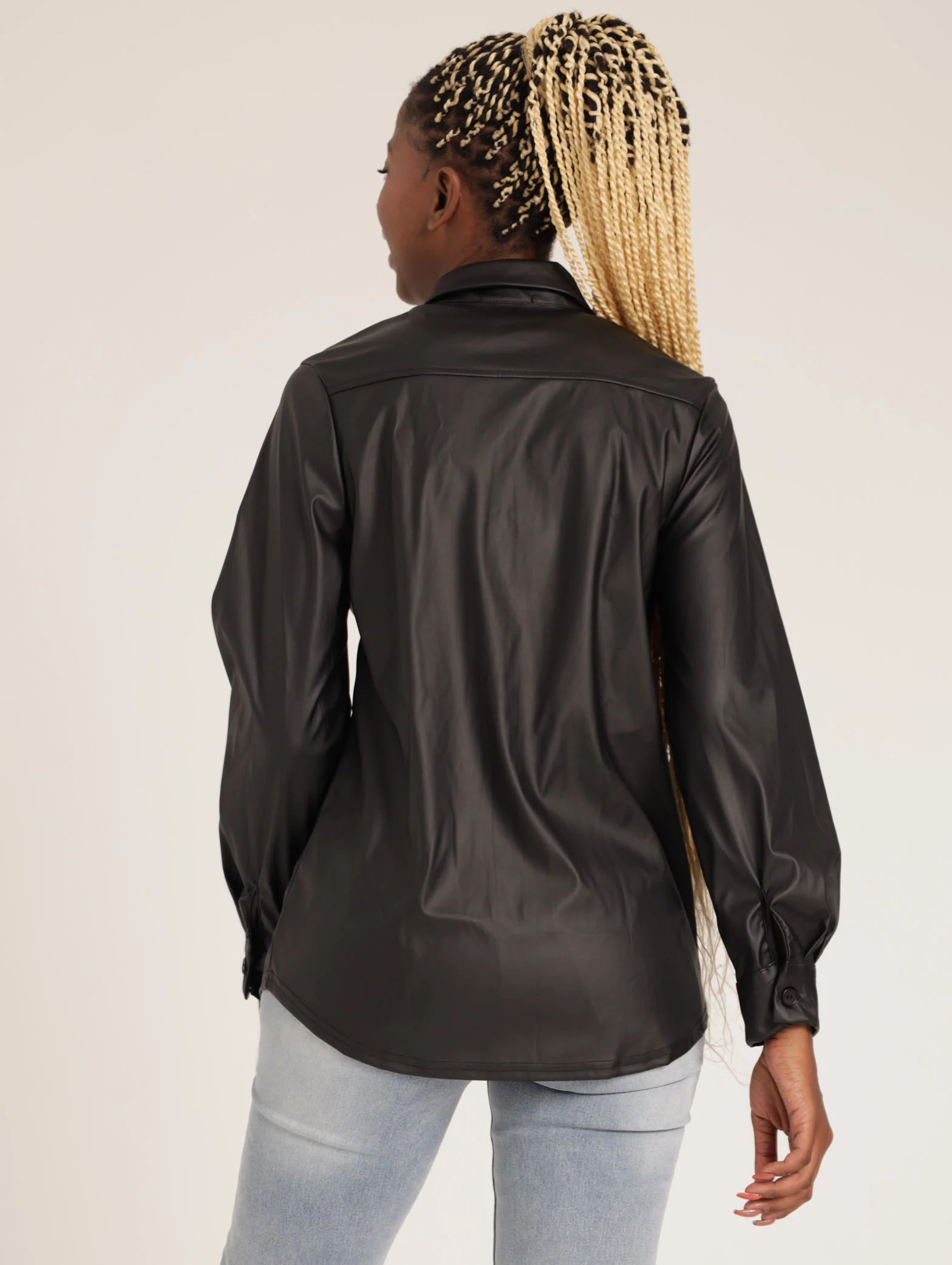 PU Shacket - Black - Image 4
