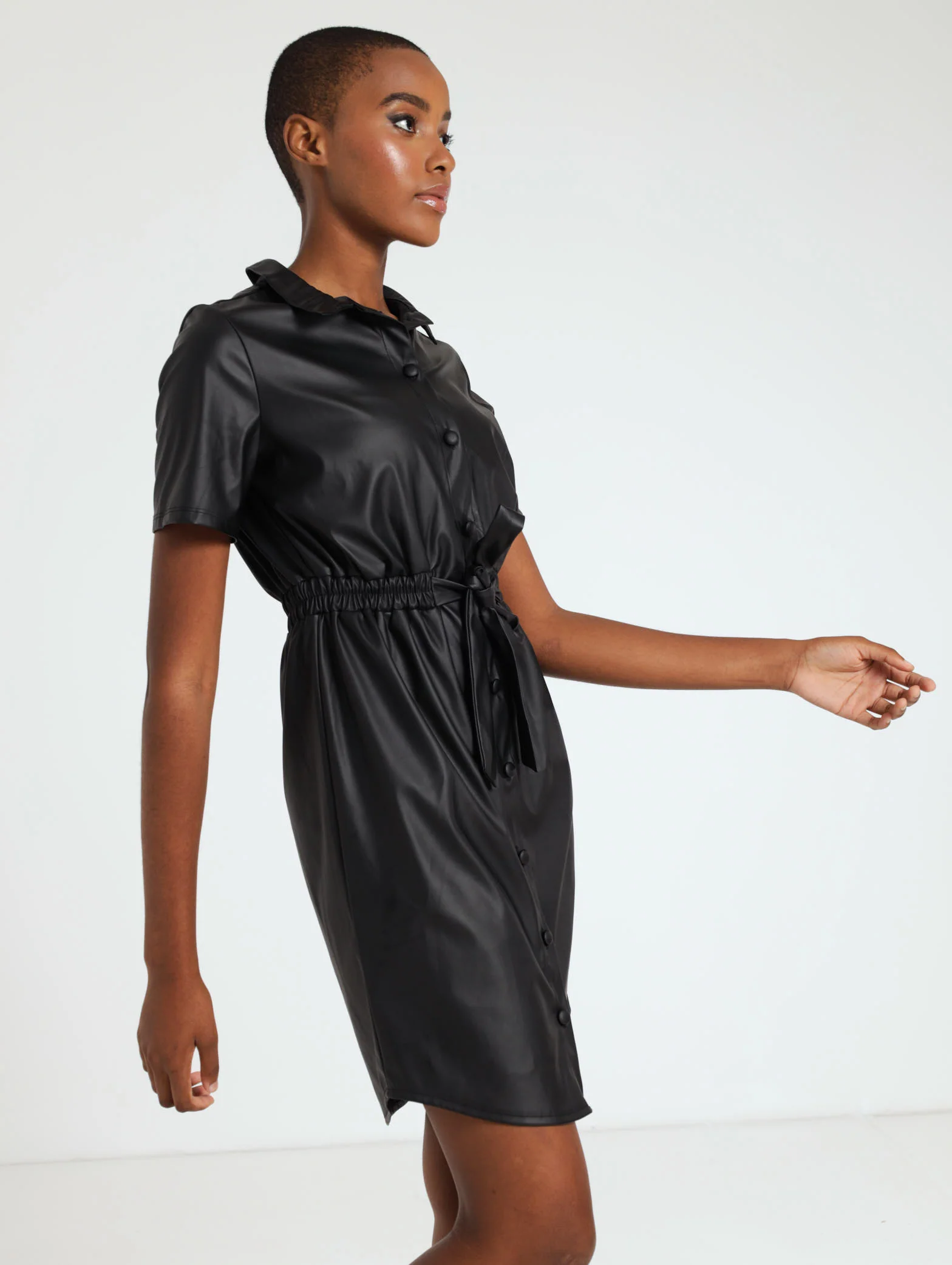 PU Shirt Dress - Image 3