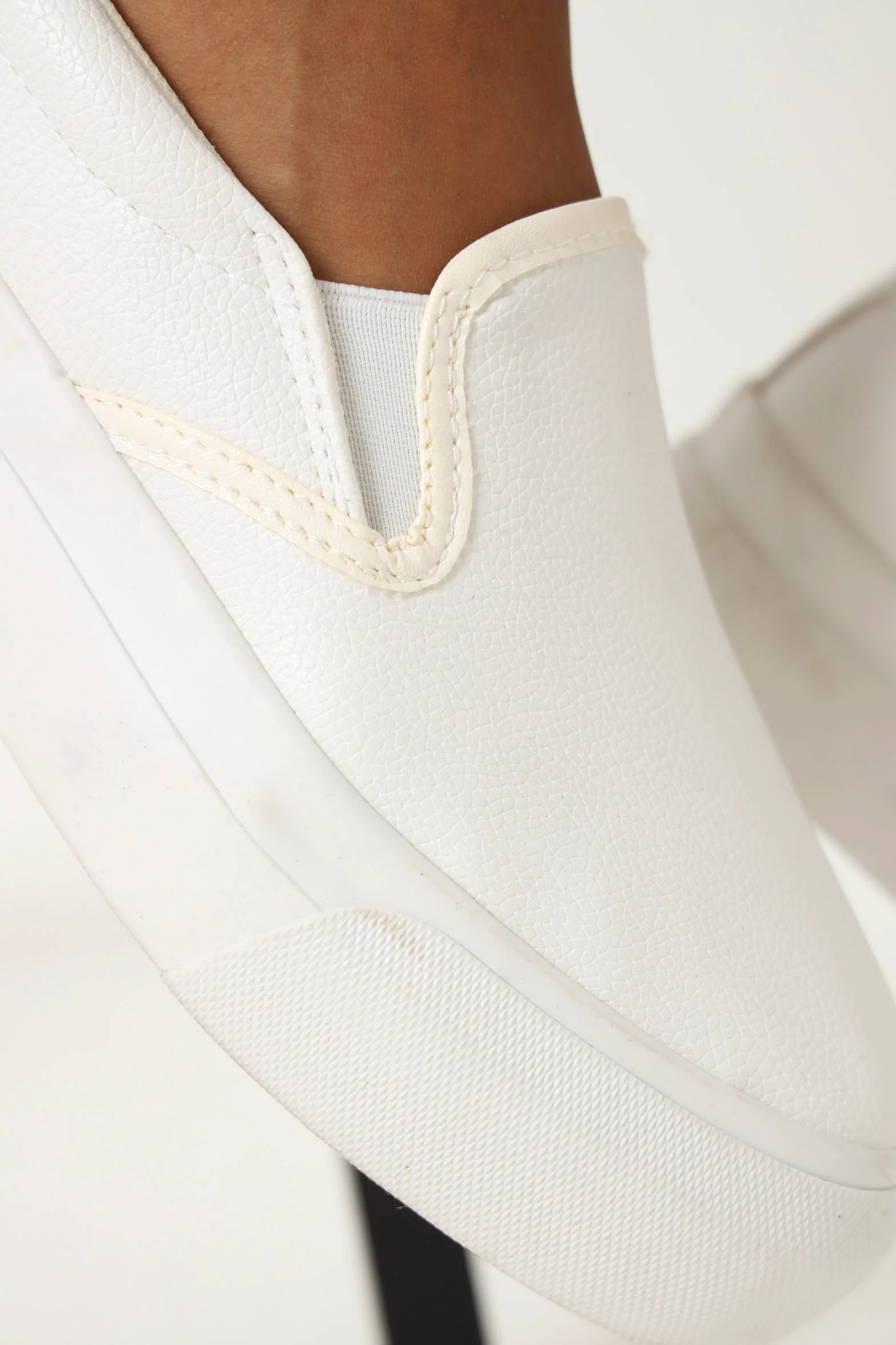 Pu Slip On Sneaker - White - Image 3
