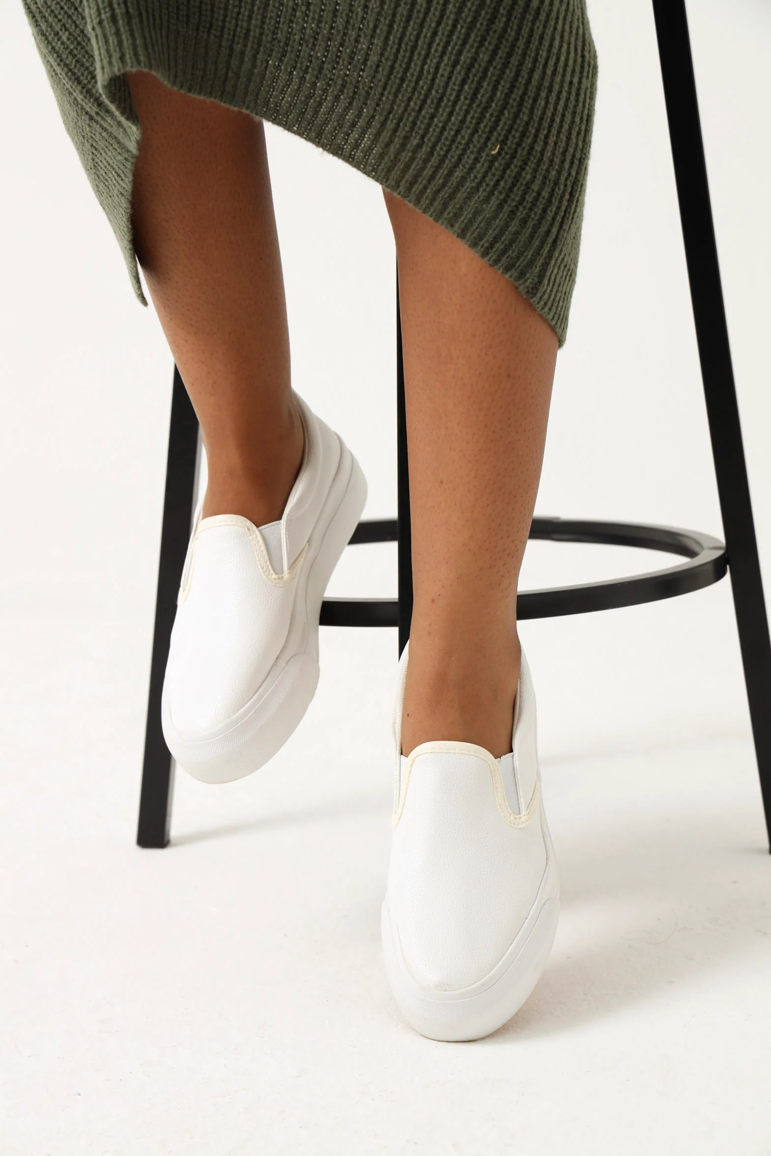 Pu Slip On Sneaker - White - Image 4