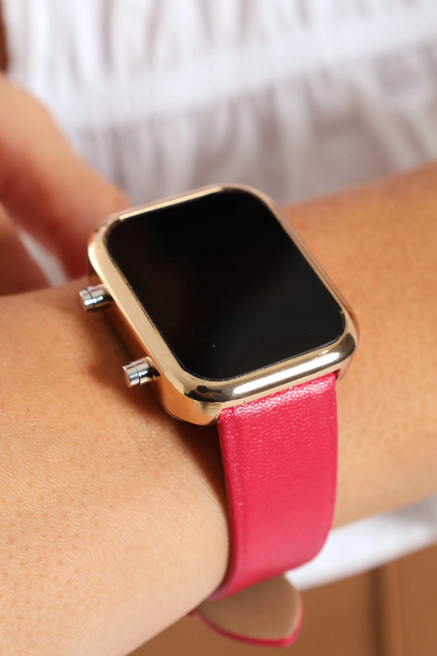 PU Strap Digital Watch - Gold - Image 3