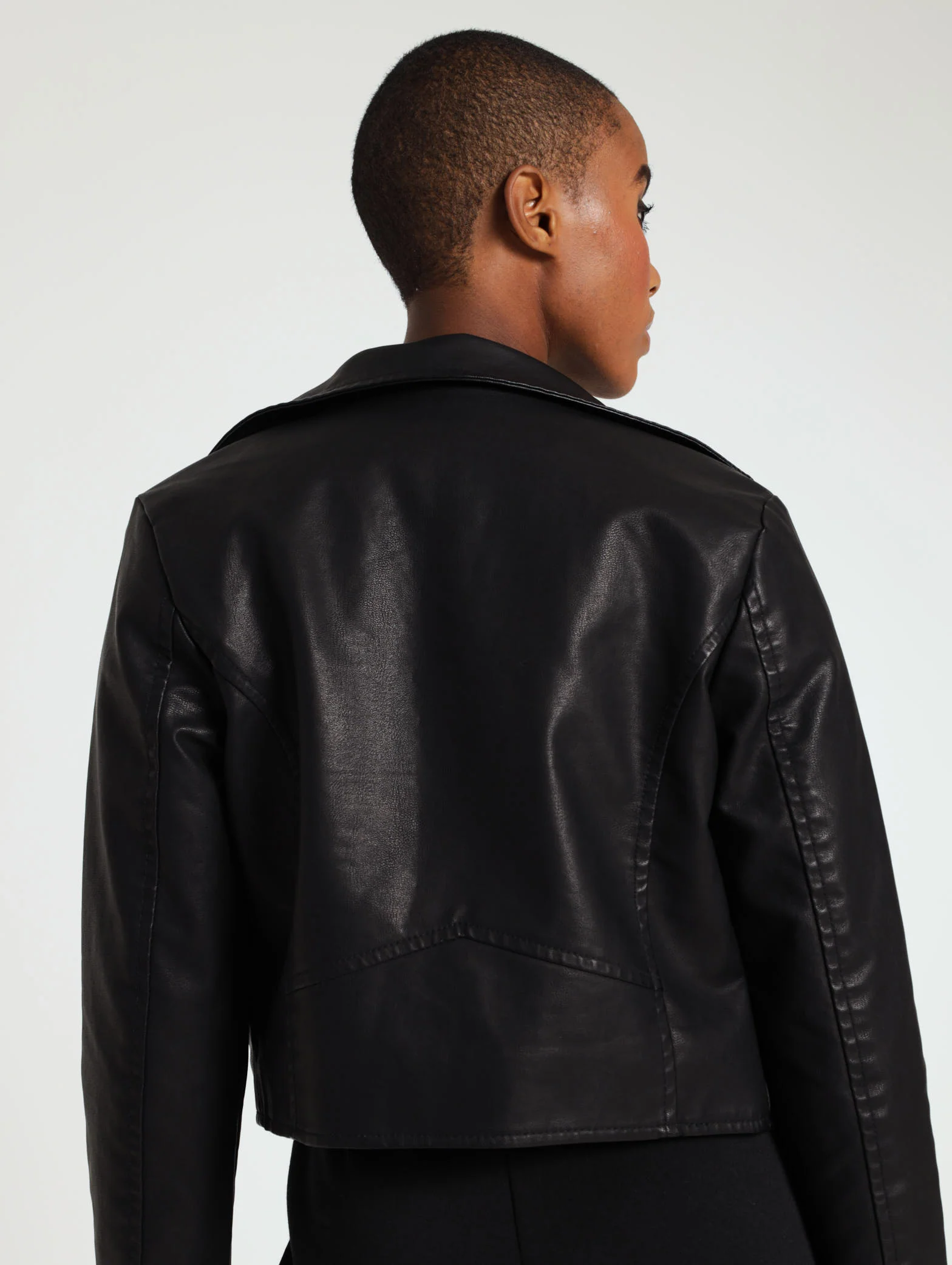 PU Zip Detail Biker Jacket - Image 3