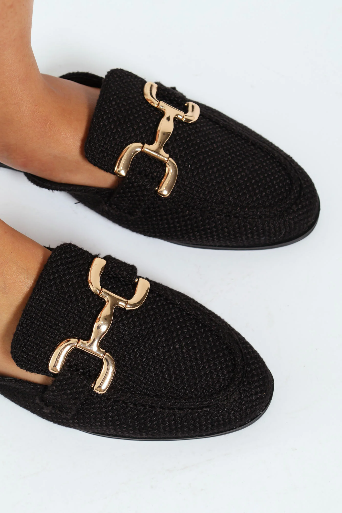 Push In Loafer With Bar Trim - Black - Image 3
