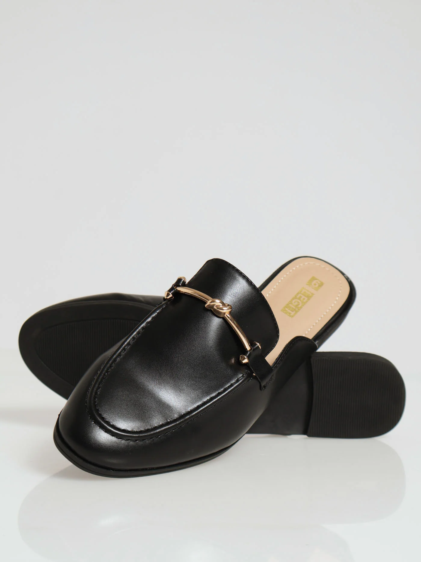 Push In Loafer With Dainty Knot Trim - Black - Image 4
