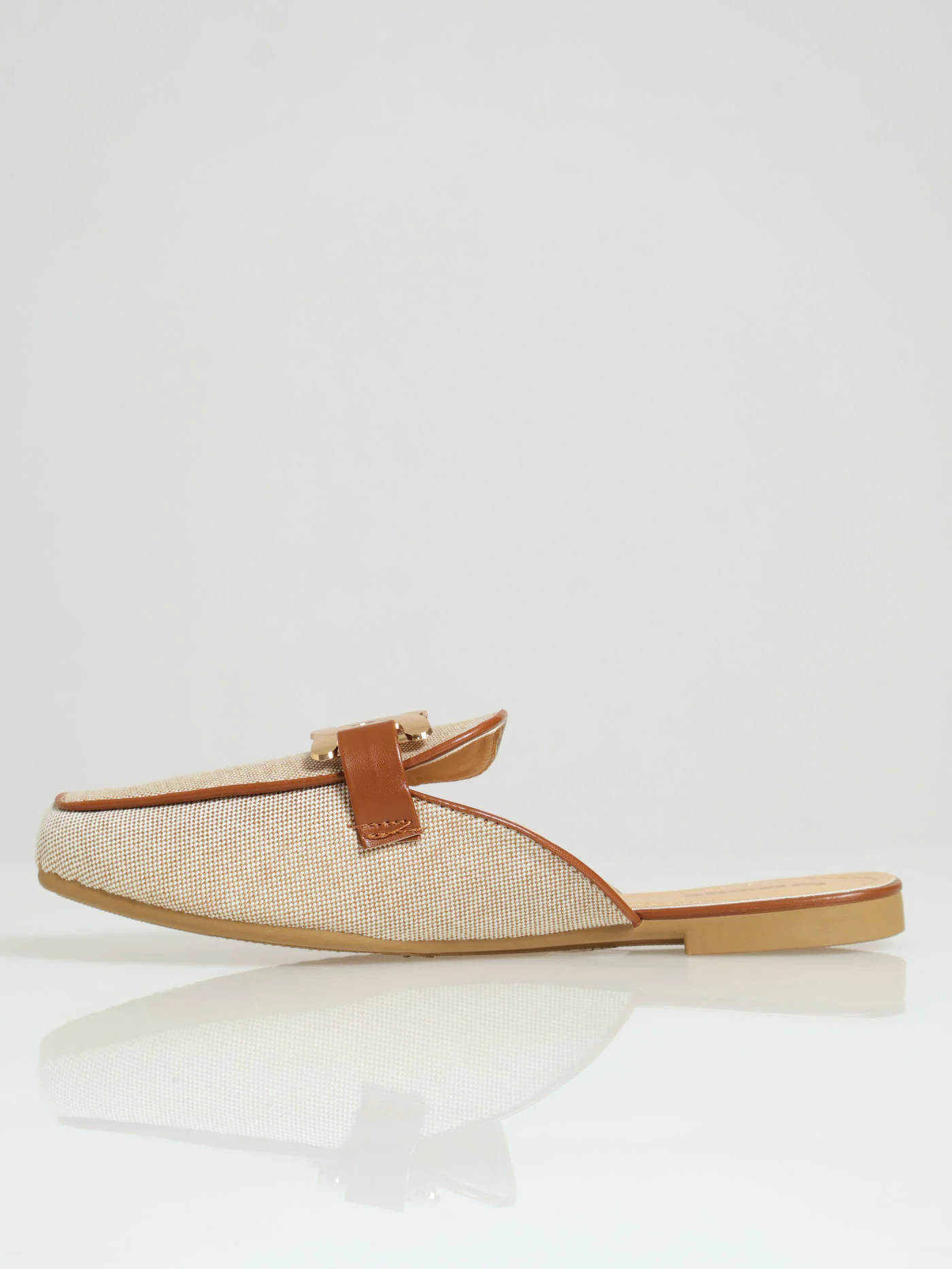 Push In Loafer With Flat Link Trim - Sand - Image 2