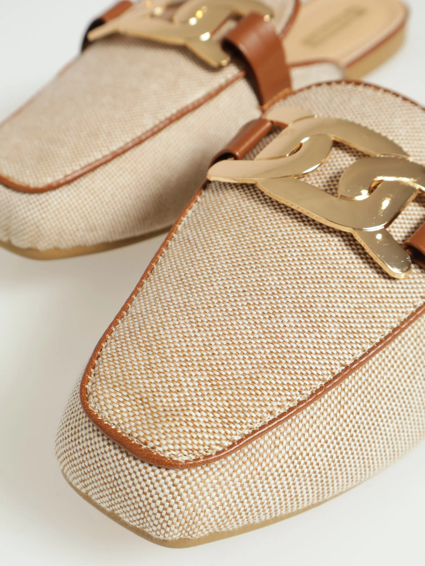 Push In Loafer With Flat Link Trim - Sand - Image 5