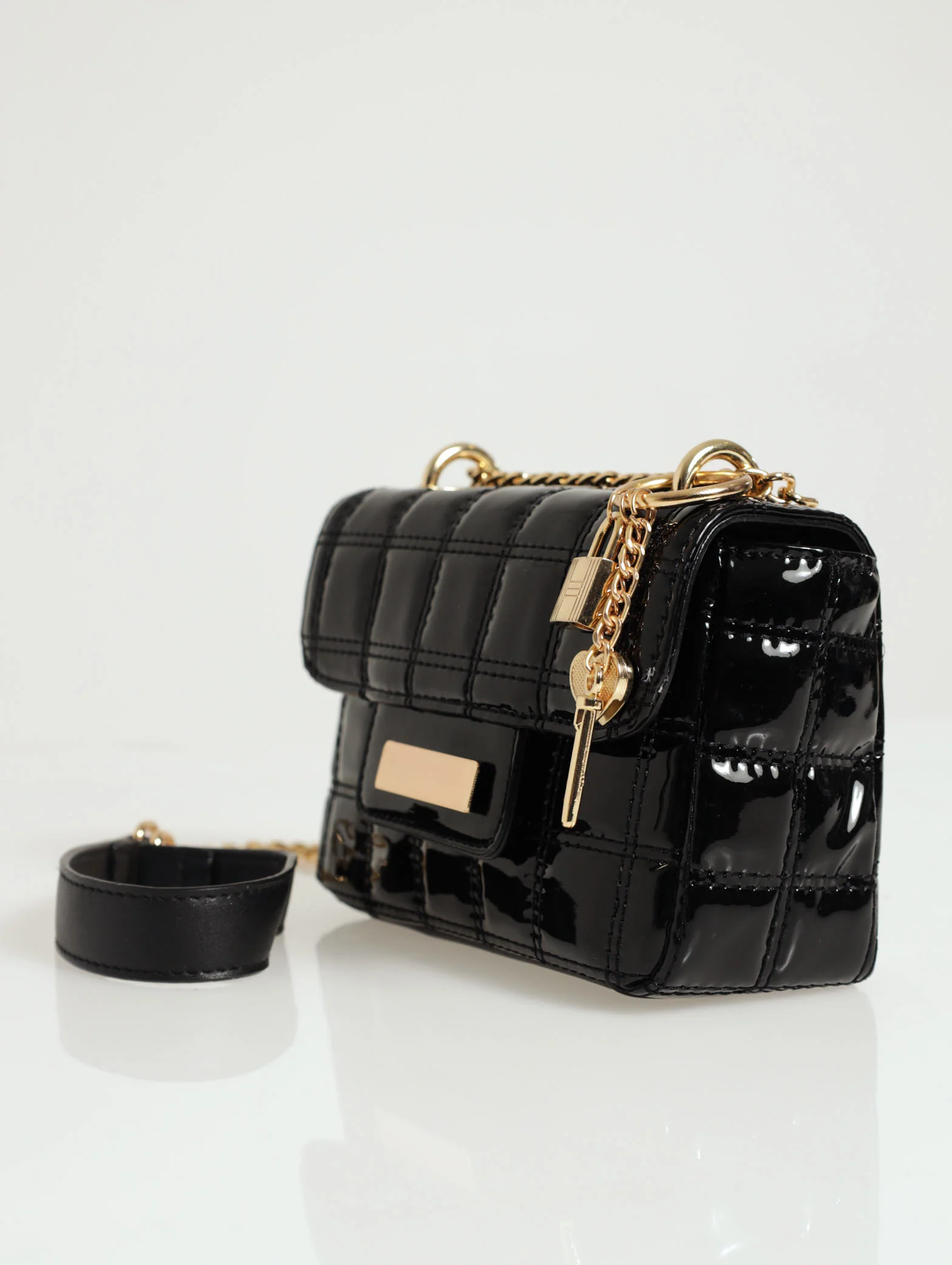 Quilted Charm Detail Satchel - Image 2