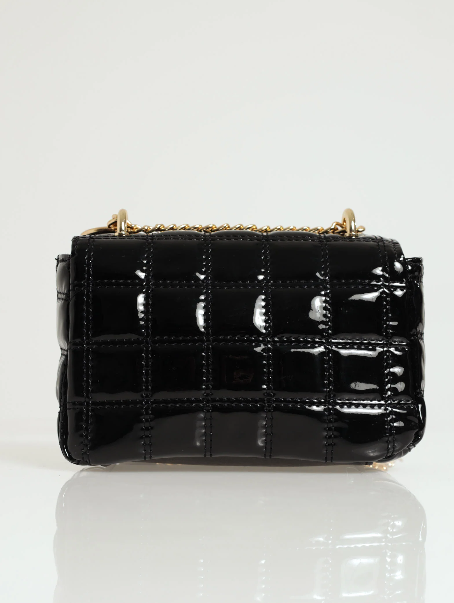 Quilted Charm Detail Satchel - Image 3