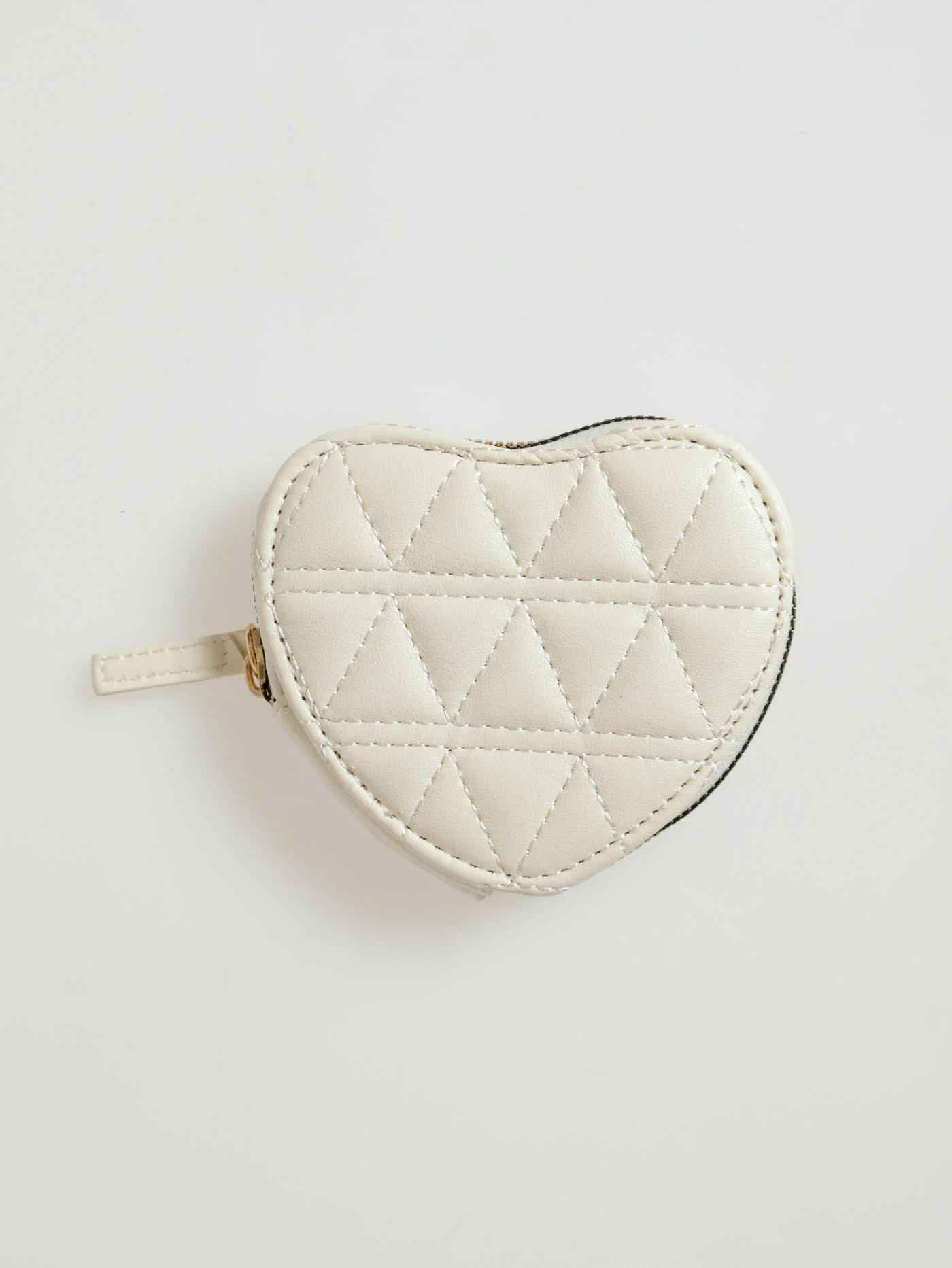 Quilted Heart Wallet - Off White