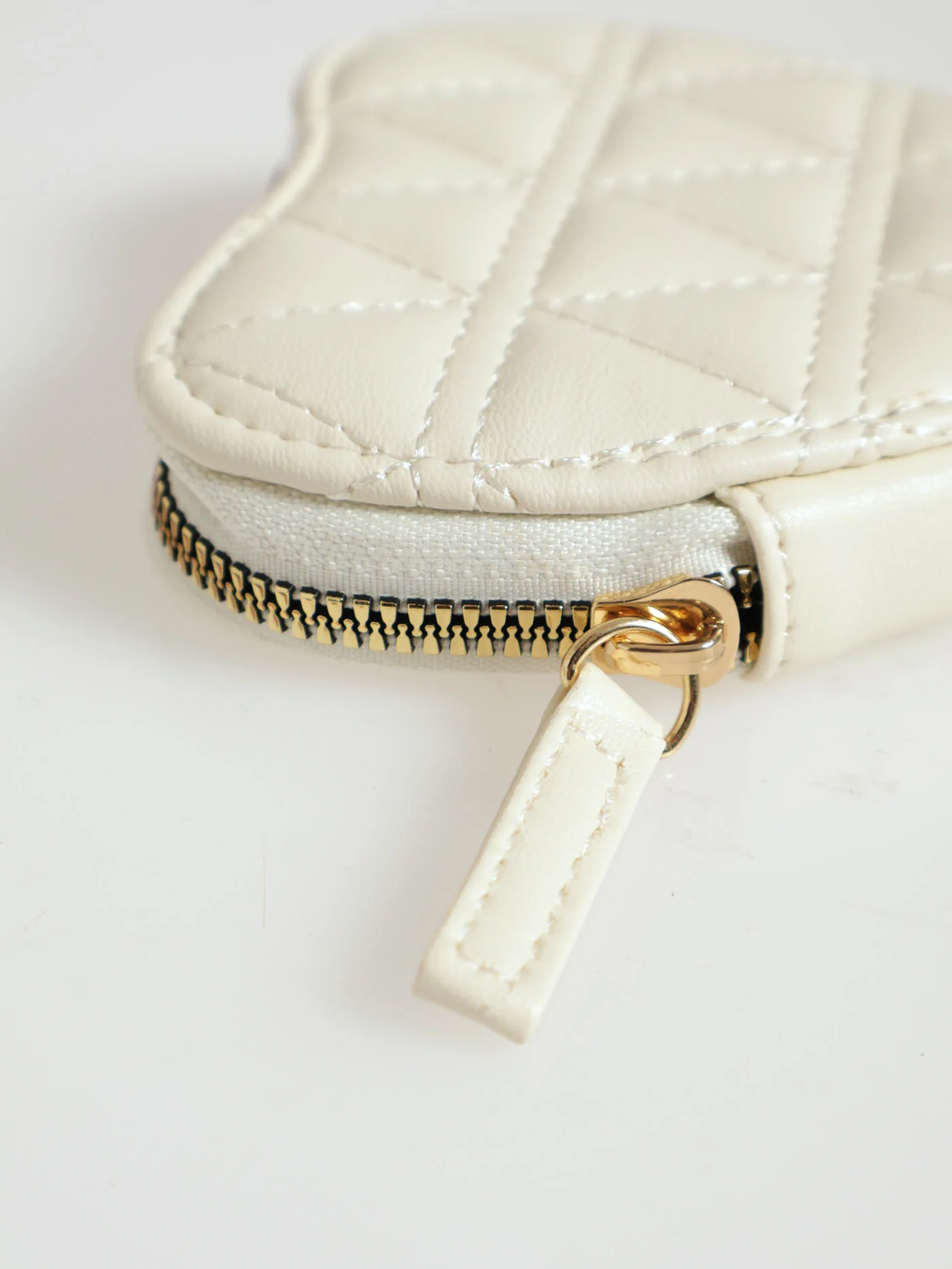 Quilted Heart Wallet - Off White - Image 2