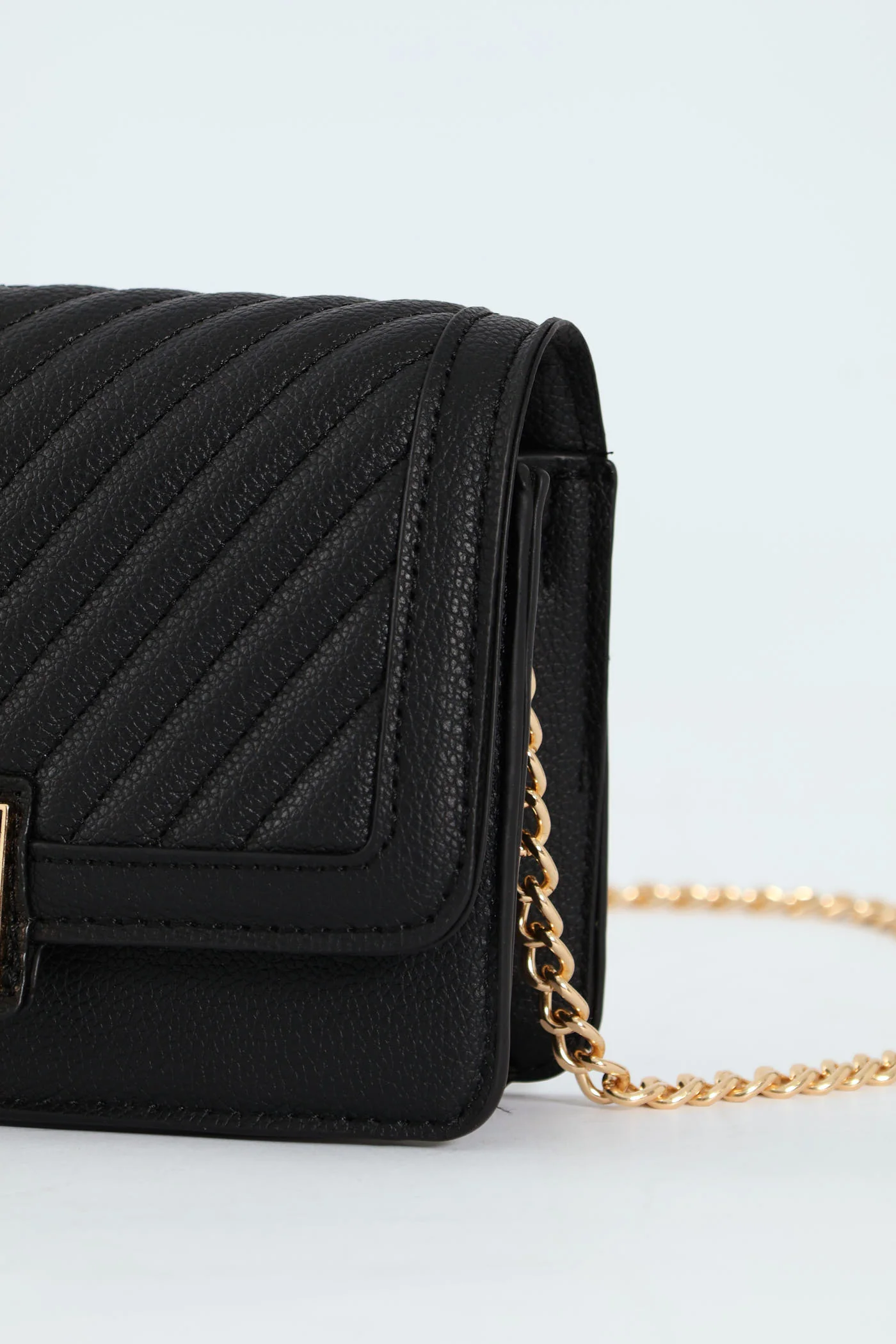 Quilted Scarf Detail Satchel Bag - Black - Image 3
