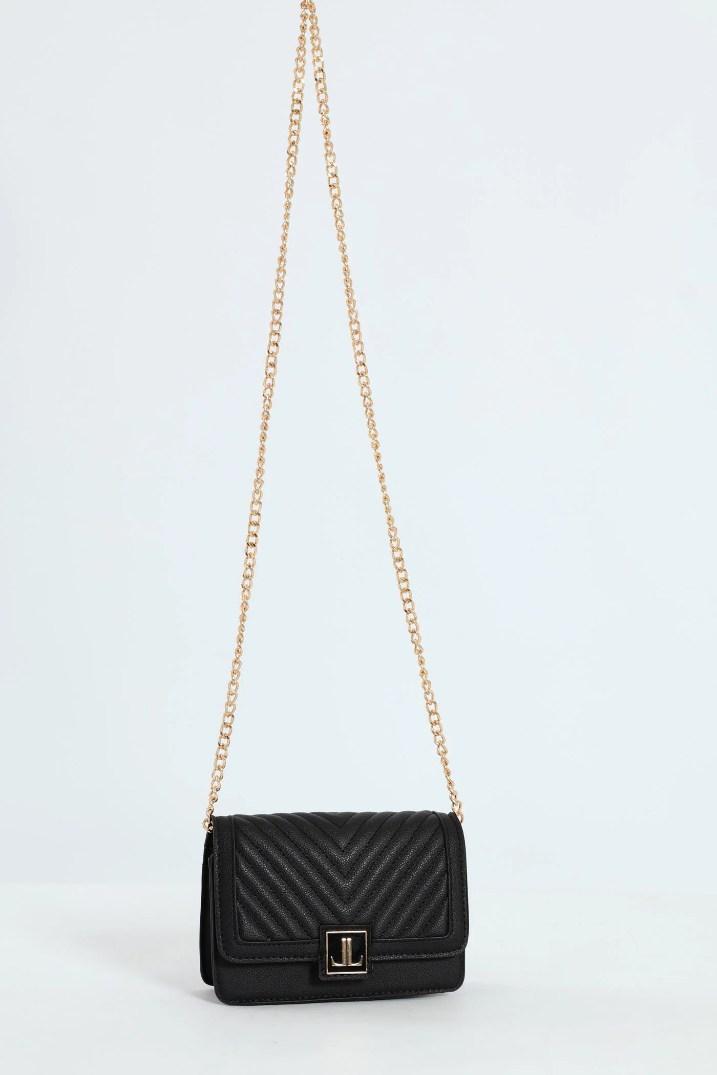 Quilted Scarf Detail Satchel Bag - Black - Image 4