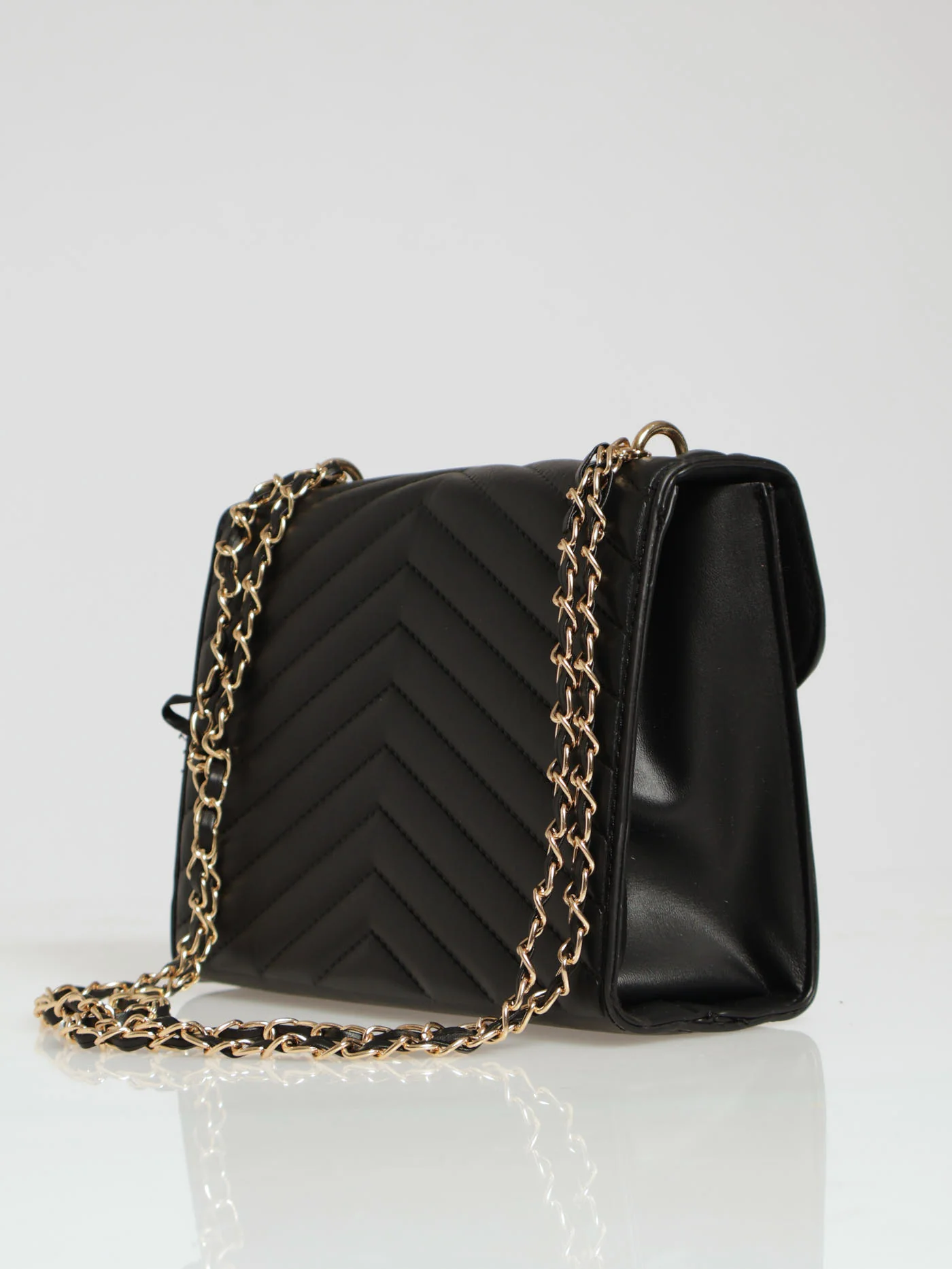 Quilted Tassle Satchel - Black - Image 2