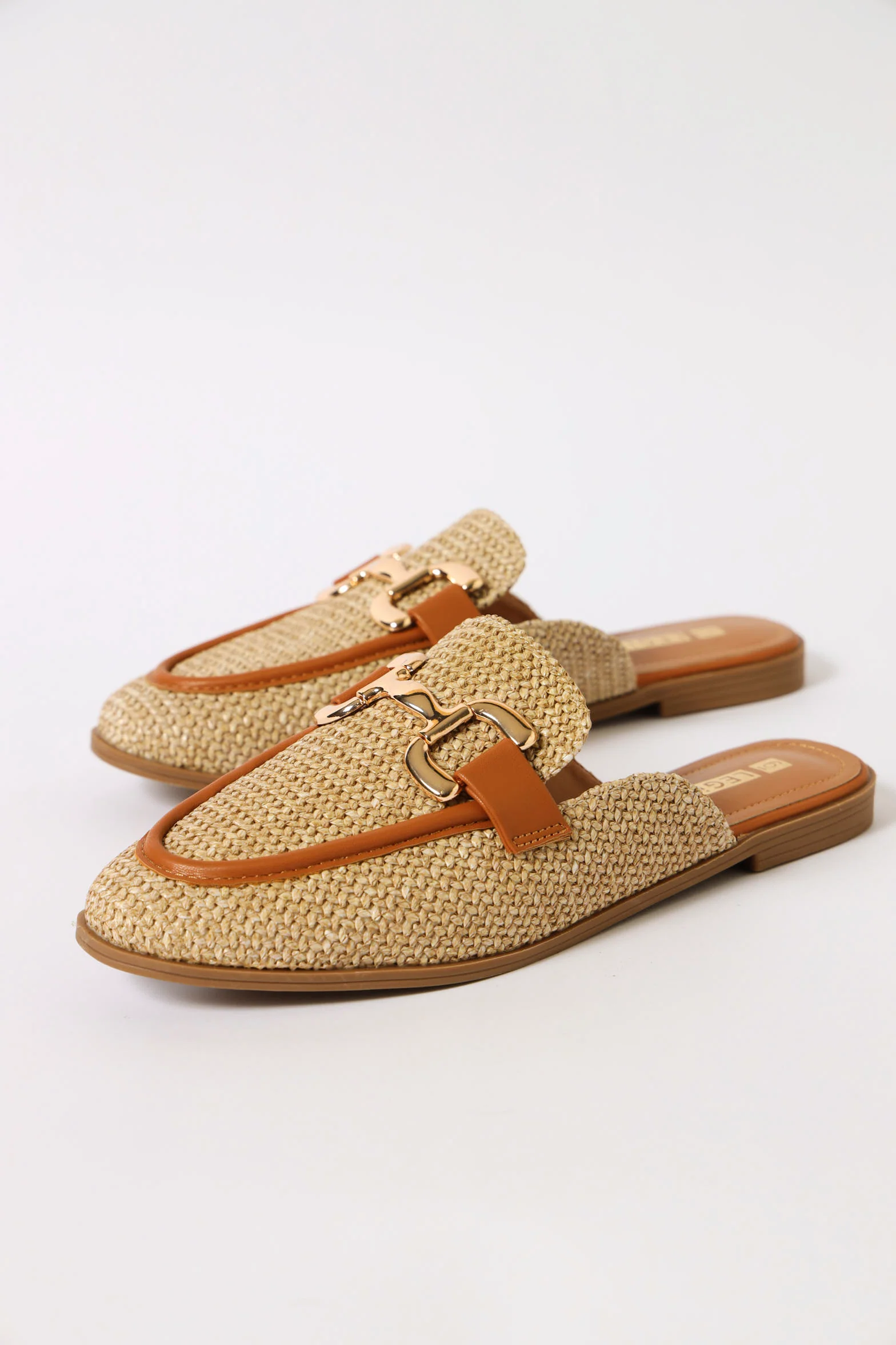 Raffia Push In Loafer - Natural