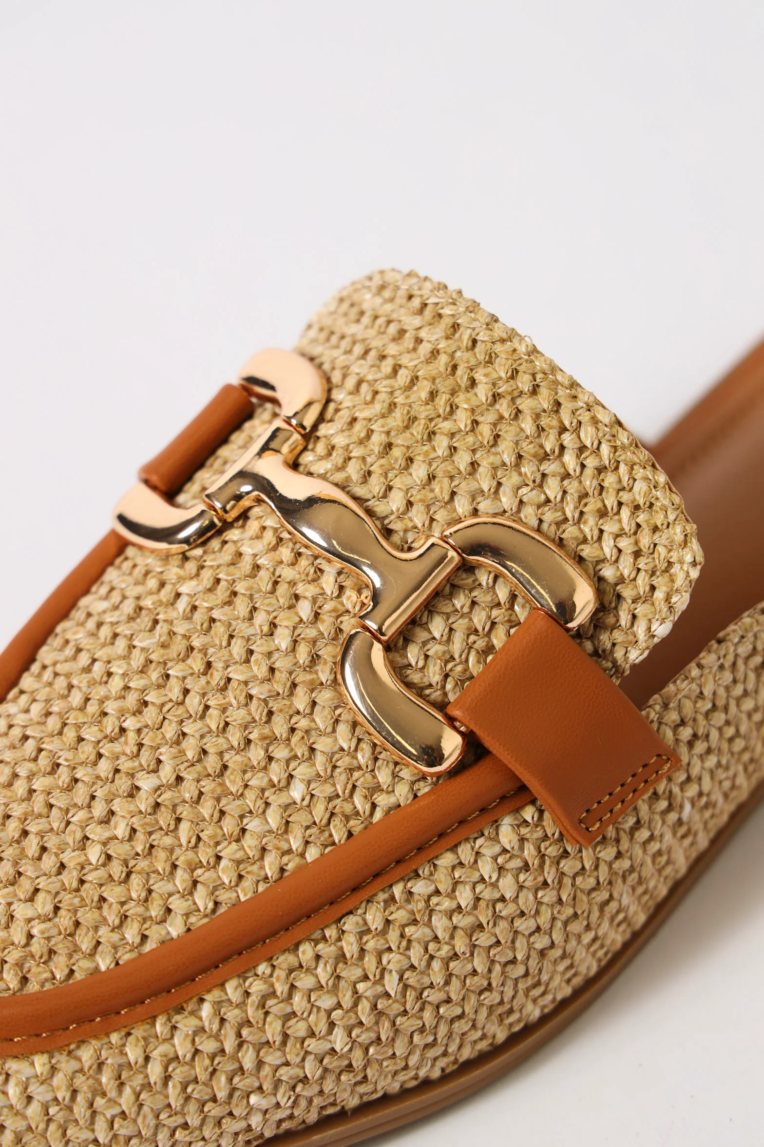 Raffia Push In Loafer - Natural - Image 2