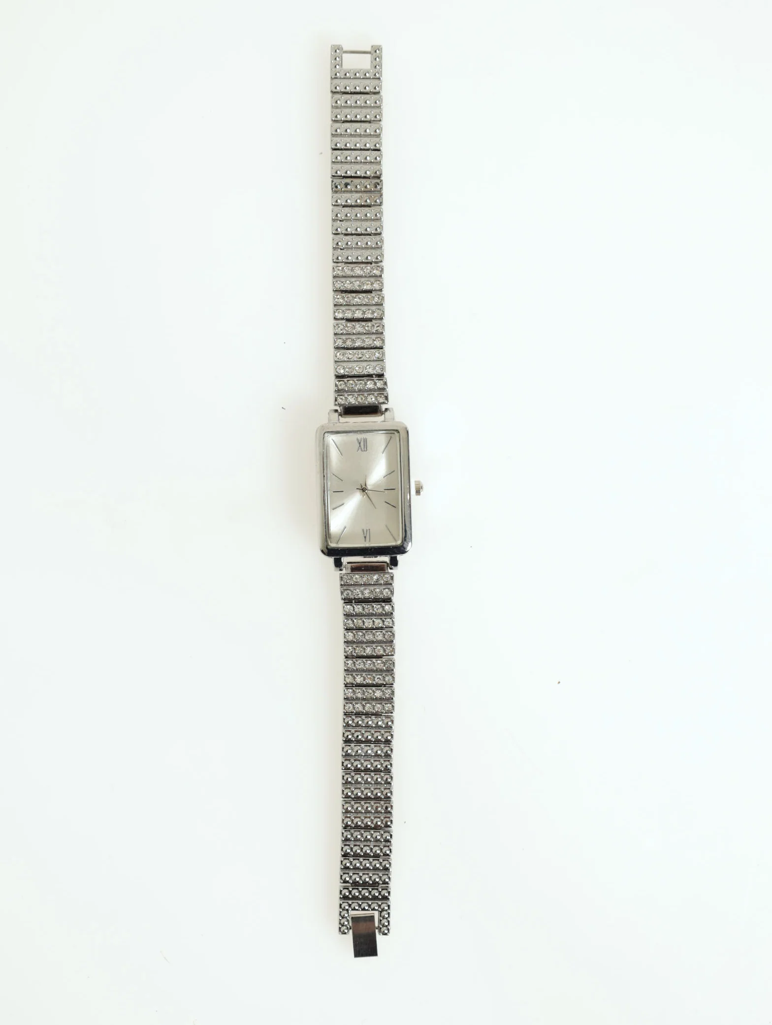 Rectangular Face Watch With Diamante Strap
