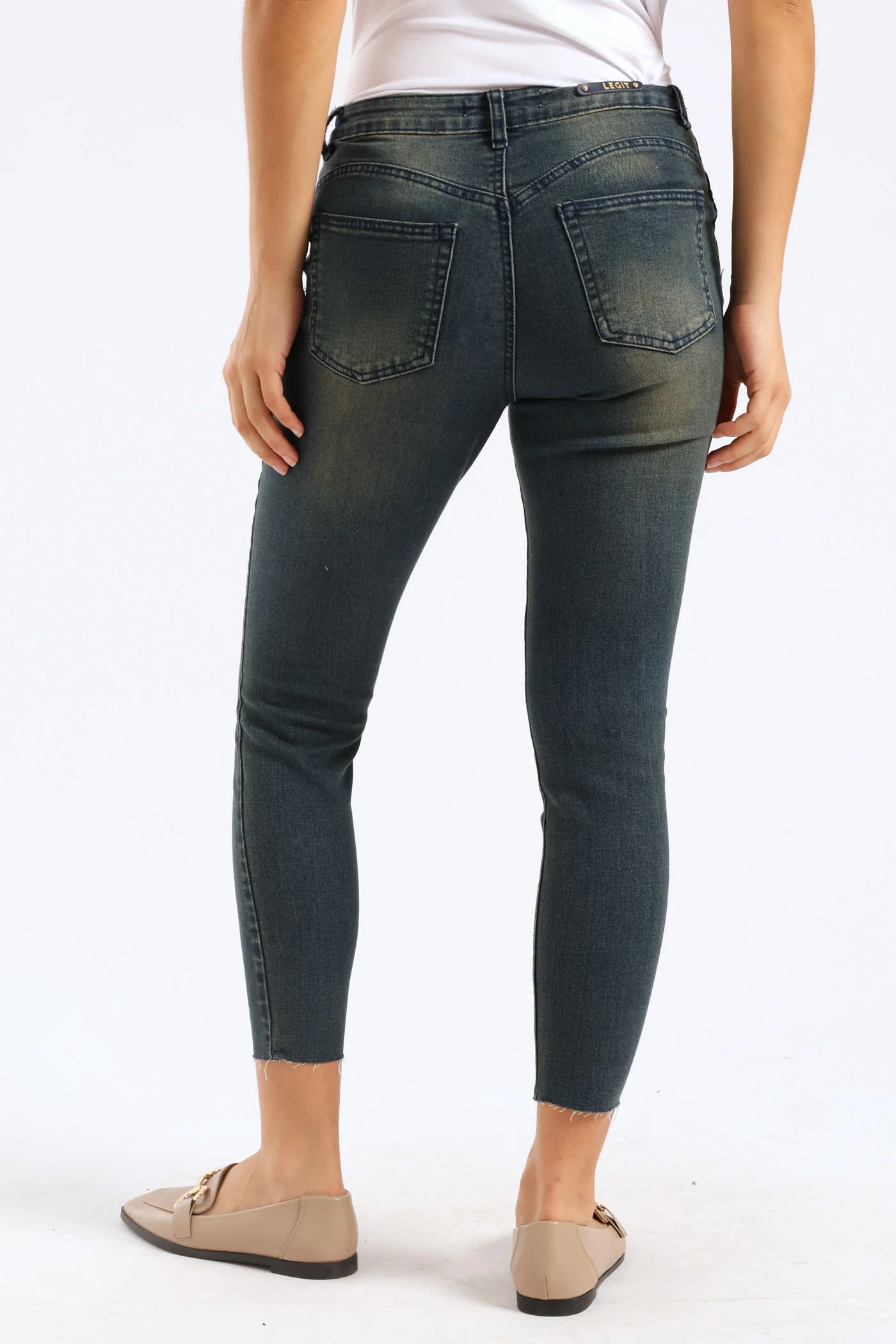 Regular Rise Abraised Skinny Jean - Tea Stain - Image 5