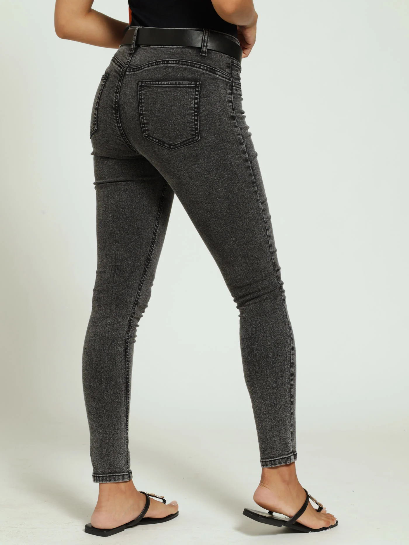 Regular Rise Push-Up Black Acid Denim Jean - Image 3