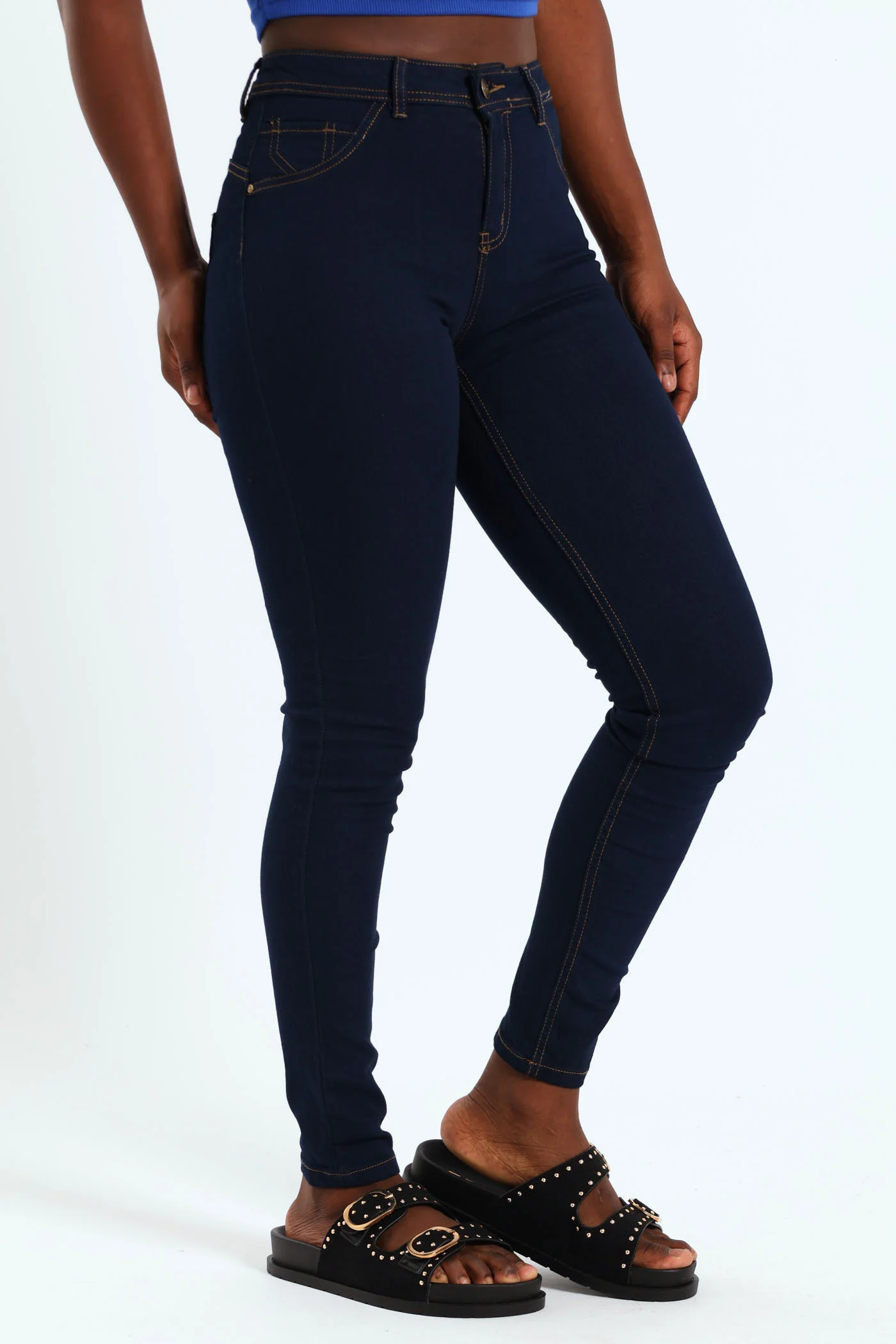 Regular Rise Push Up Skinny Denim Jean - Ink - Image 2